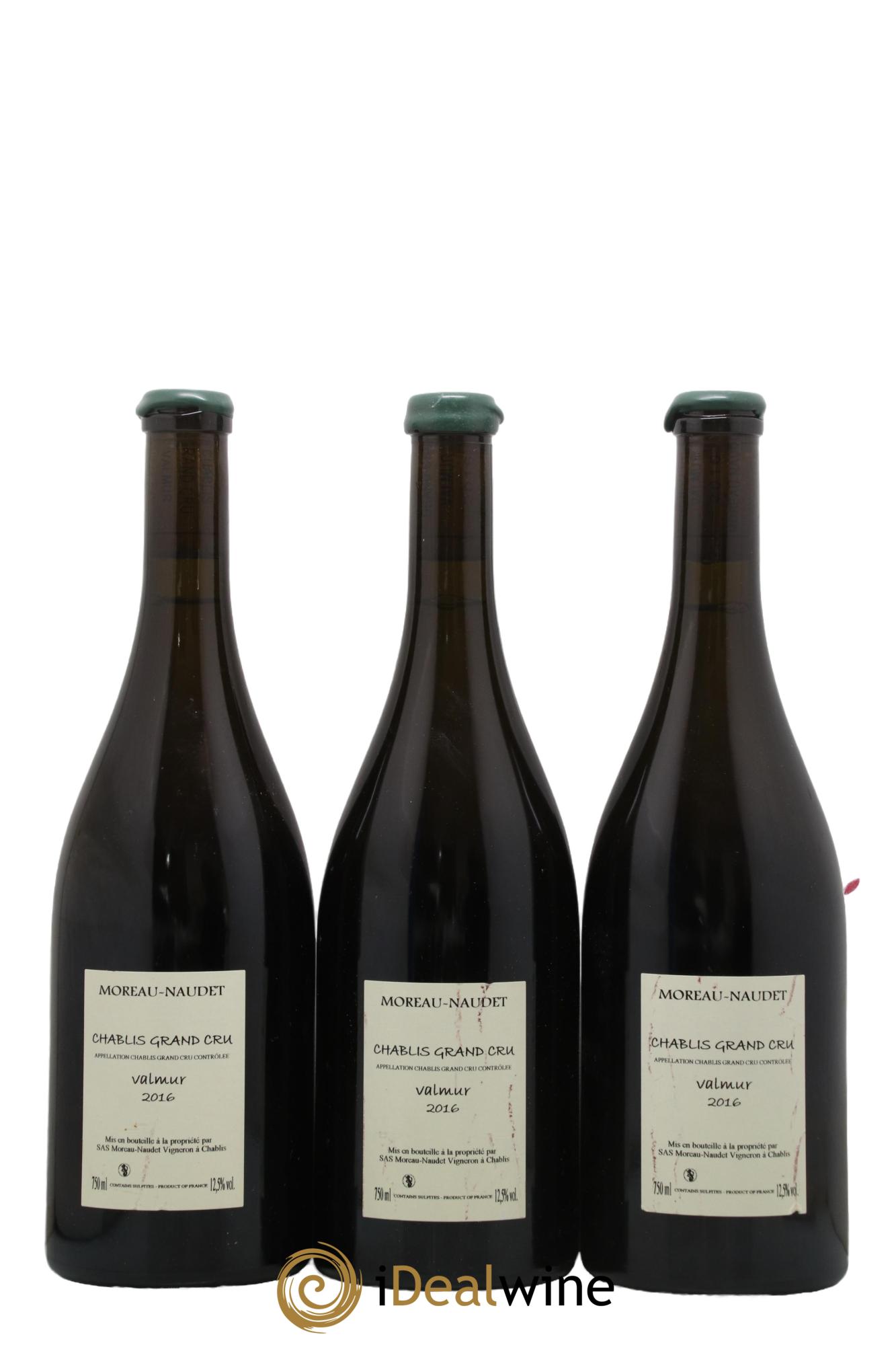 Chablis Grand Cru Valmur Moreau-Naudet 2016 - Lot of 3 bottles - 1