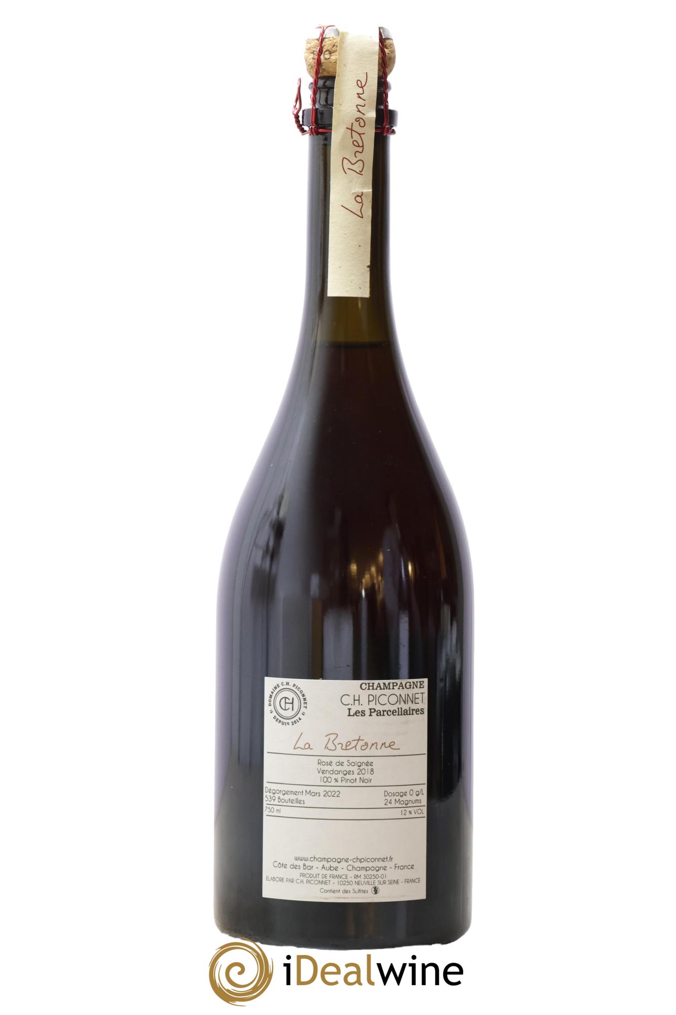 Champagne - La Bretonne Rosé de Saignée Piconnet 2018 - Lot de 1 bouteille - 1