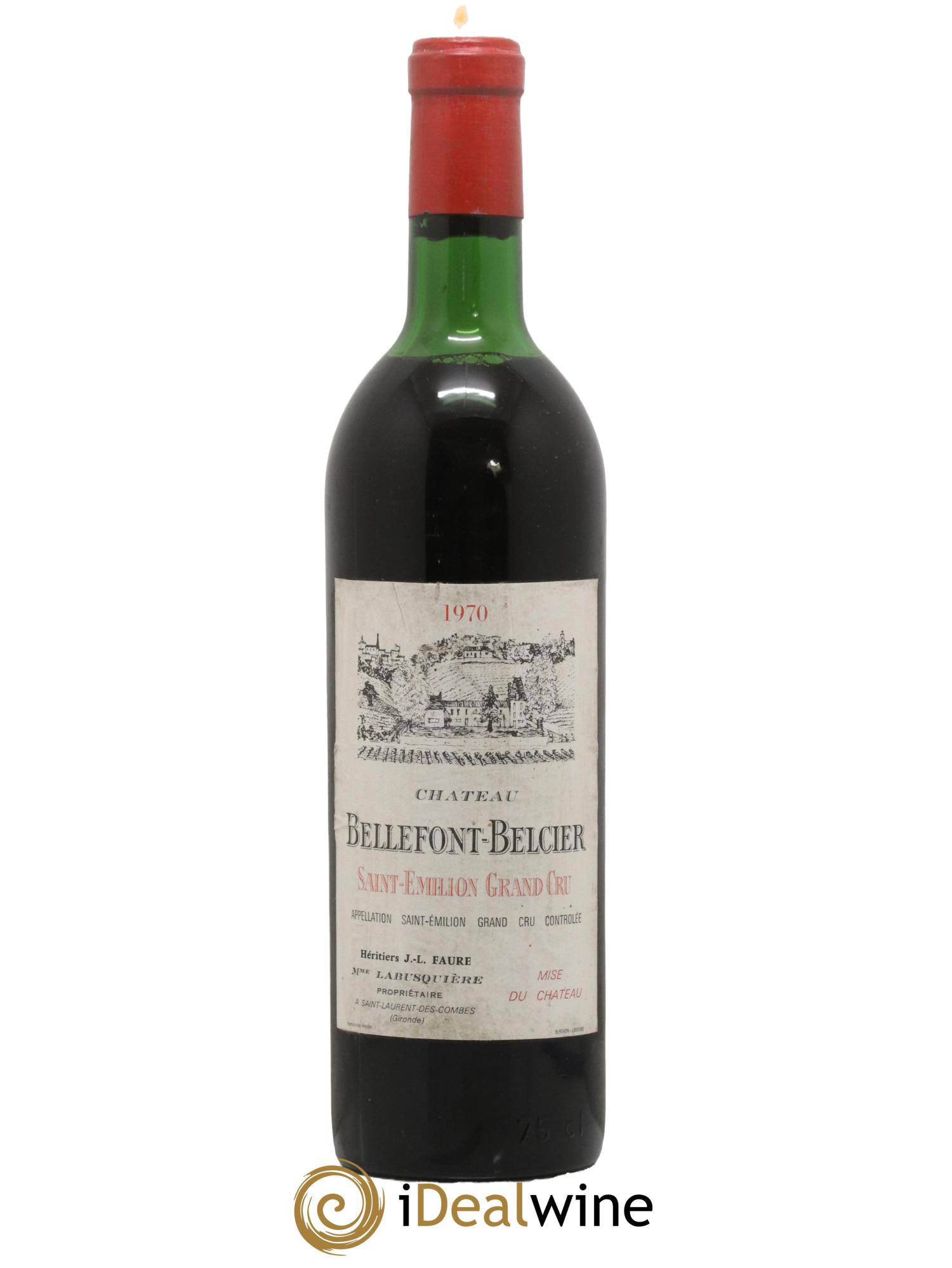 Château Bellefont-Belcier Grand Cru Classé 1970 - Lot de 1 bouteille - 0