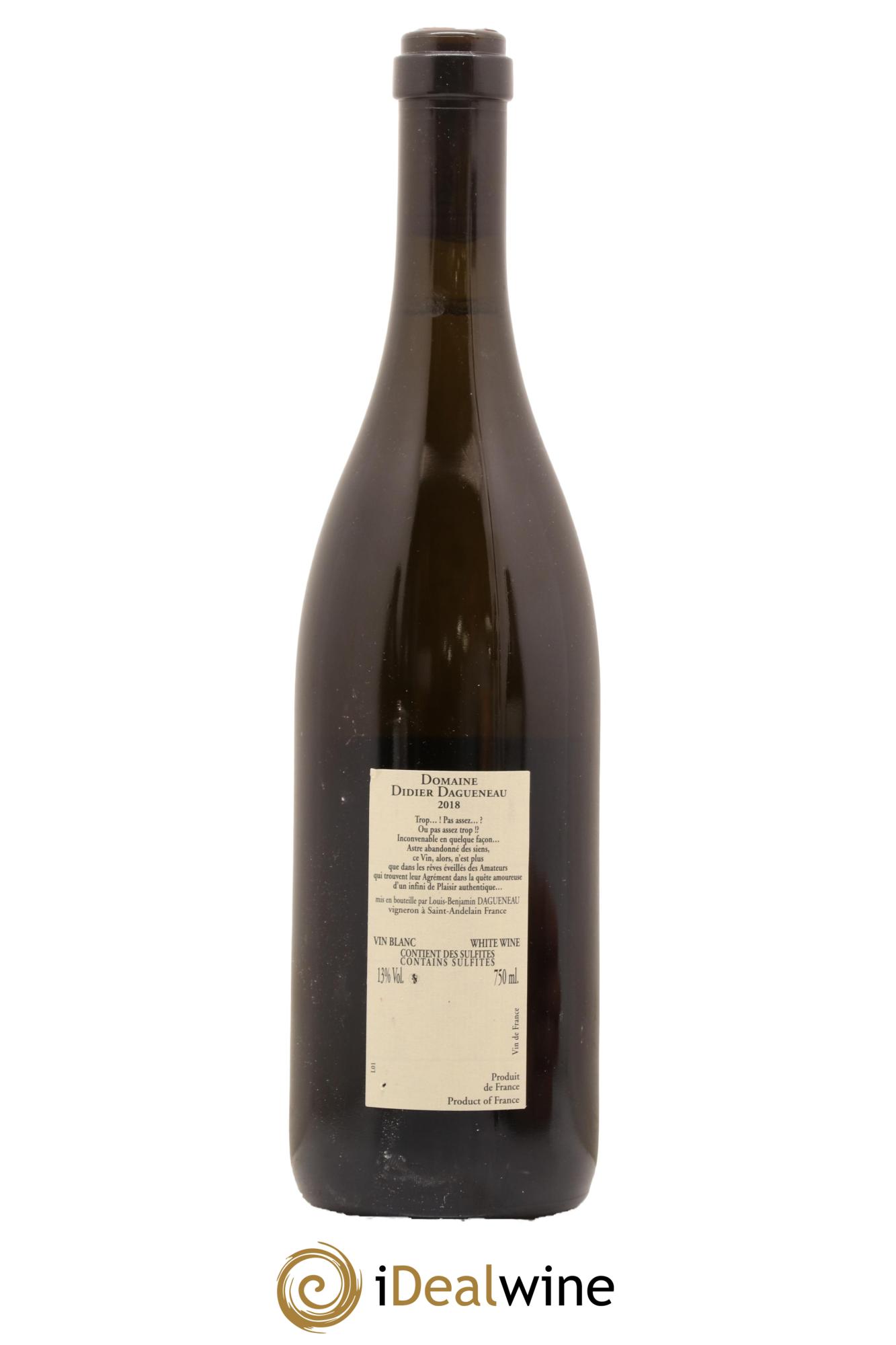 Vin de France Blanc Etc Dagueneau (Domaine Didier - Louis-Benjamin) 2018 - Lot de 1 bouteille - 1