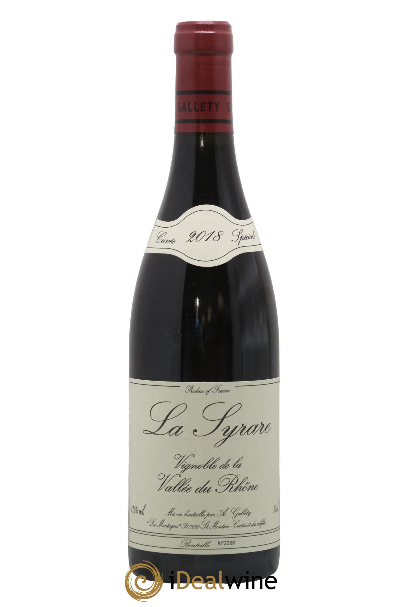 Côtes du Vivarais La Syrare Gallety (Domaine) 2018 - Lot de 1 bouteille - 0