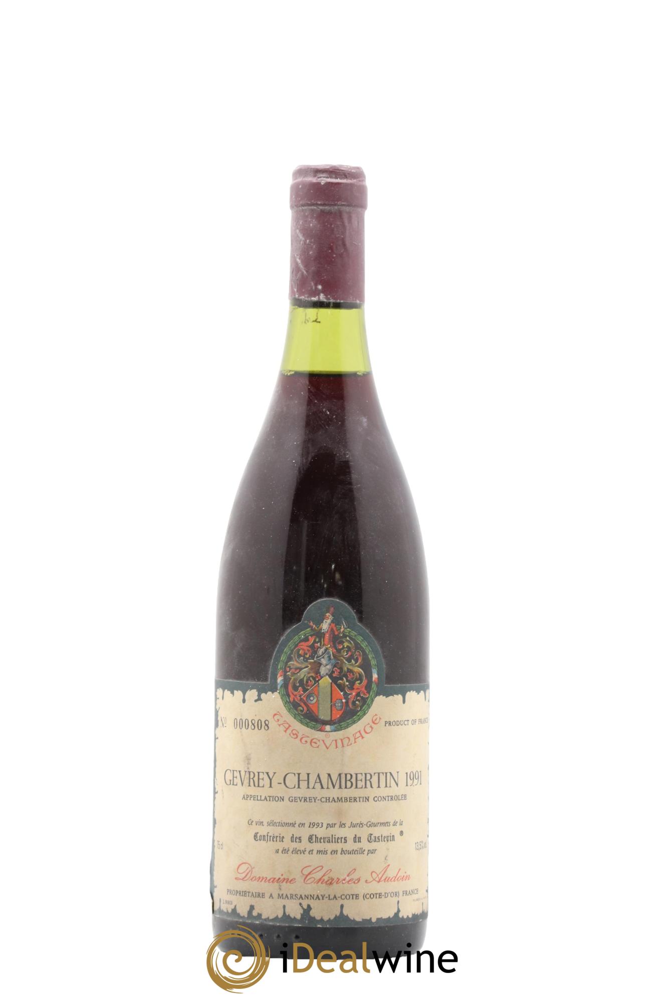 Gevrey-Chambertin Tastevinage Domaine Charles Audoin 1991 - Lot de 1 bouteille - 0