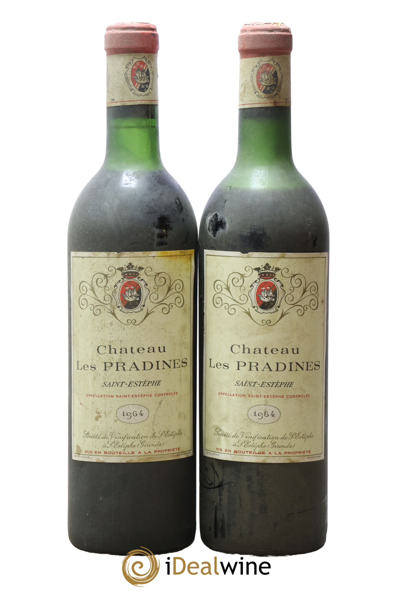 Saint-Estèphe Château les Pradines 1964 - Lotto di 2 bottiglie - 0