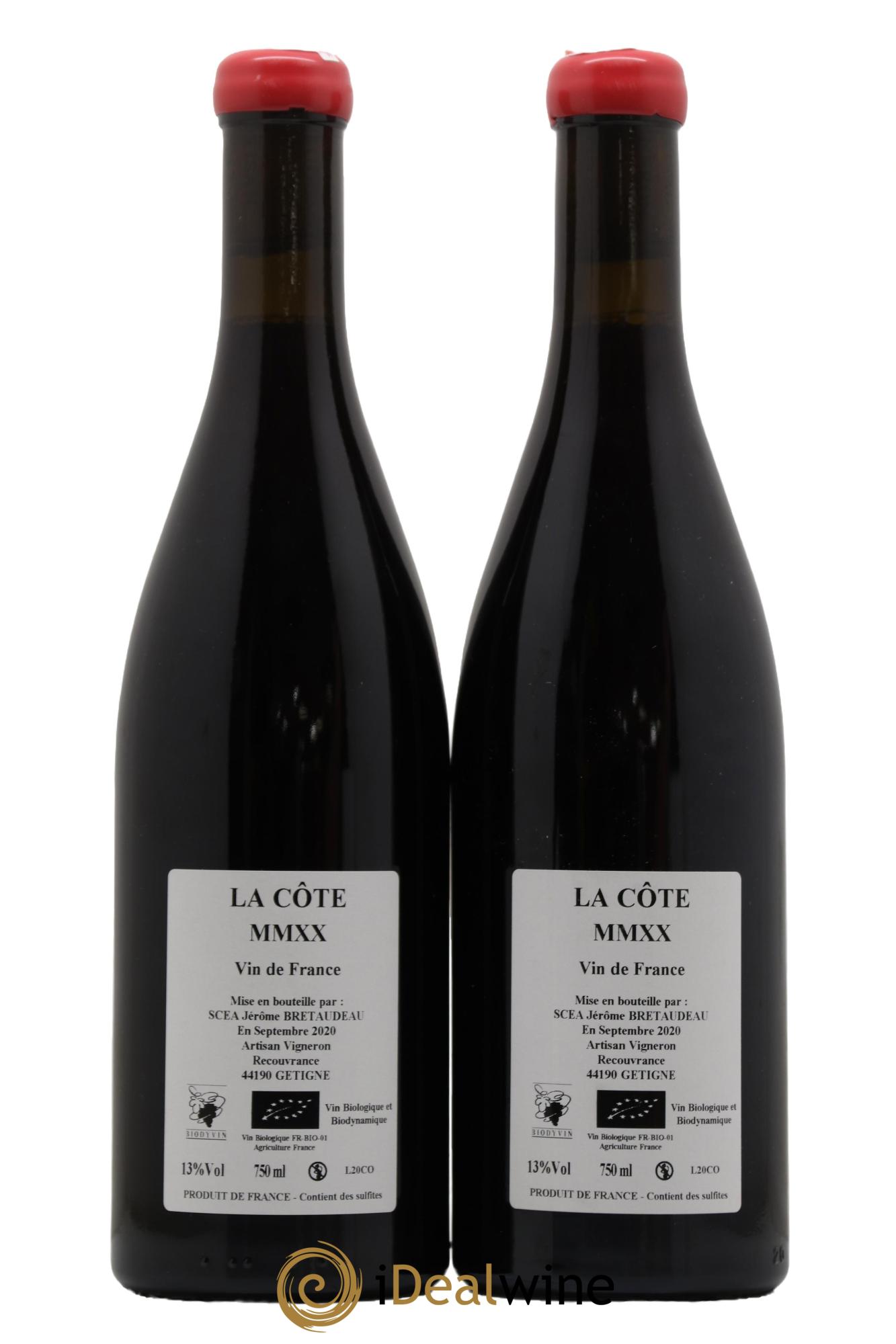 Vin de France La Côte Domaine Bretaudeau 2020 - Lot de 2 bouteilles - 1