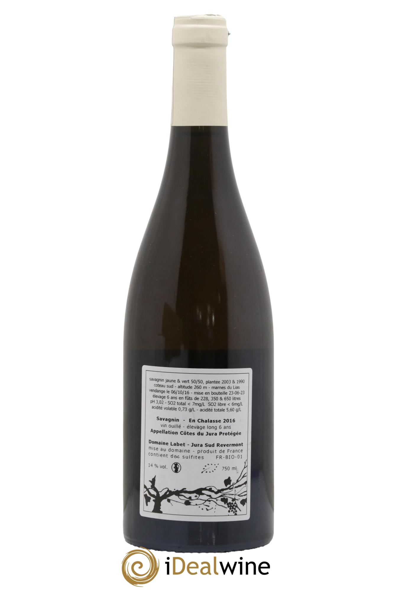 Côtes du Jura Savagnin en Chalasse Elevage Long Romain - Julien  - Charline Labet 2016 - Lot of 1 bottle - 1