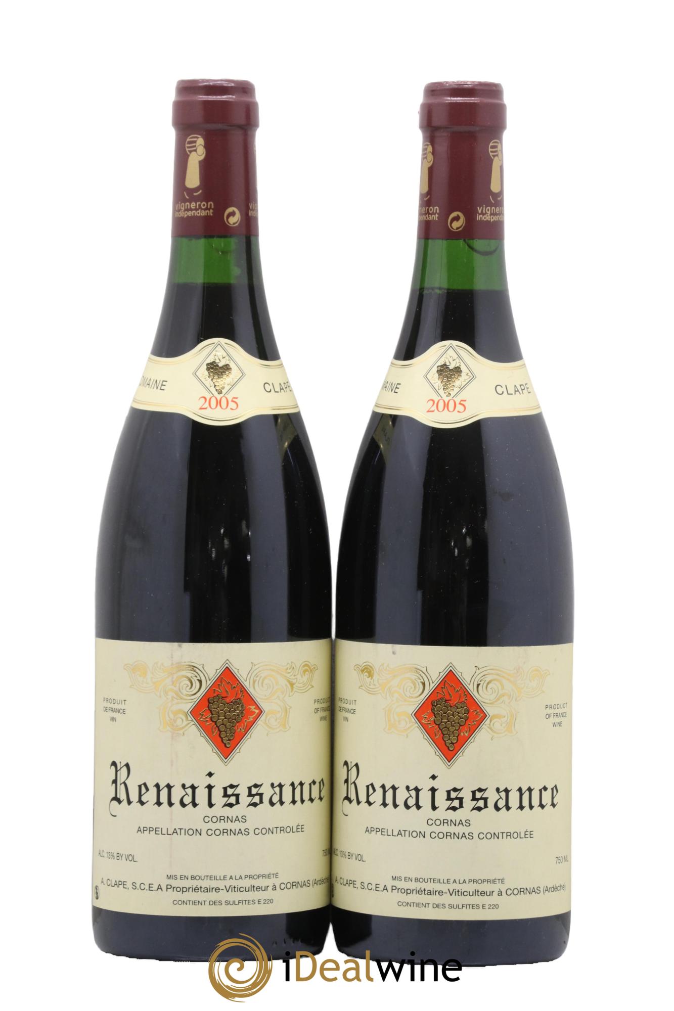 Cornas Renaissance Auguste Clape 2005 - Lot of 2 bottles - 0