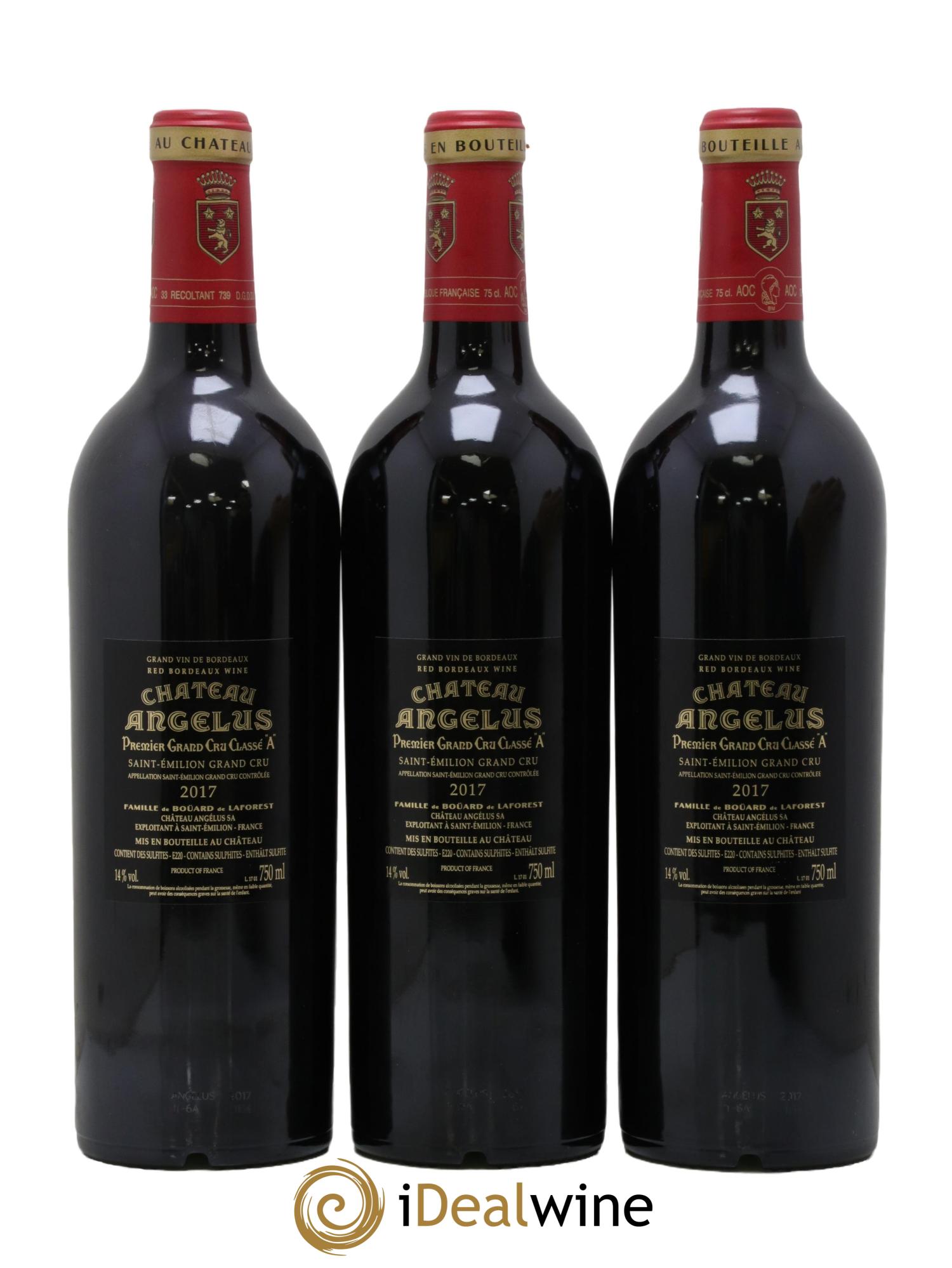 Château Angélus 1er Grand Cru Classé A 2017 - Lot of 3 bottles - 1