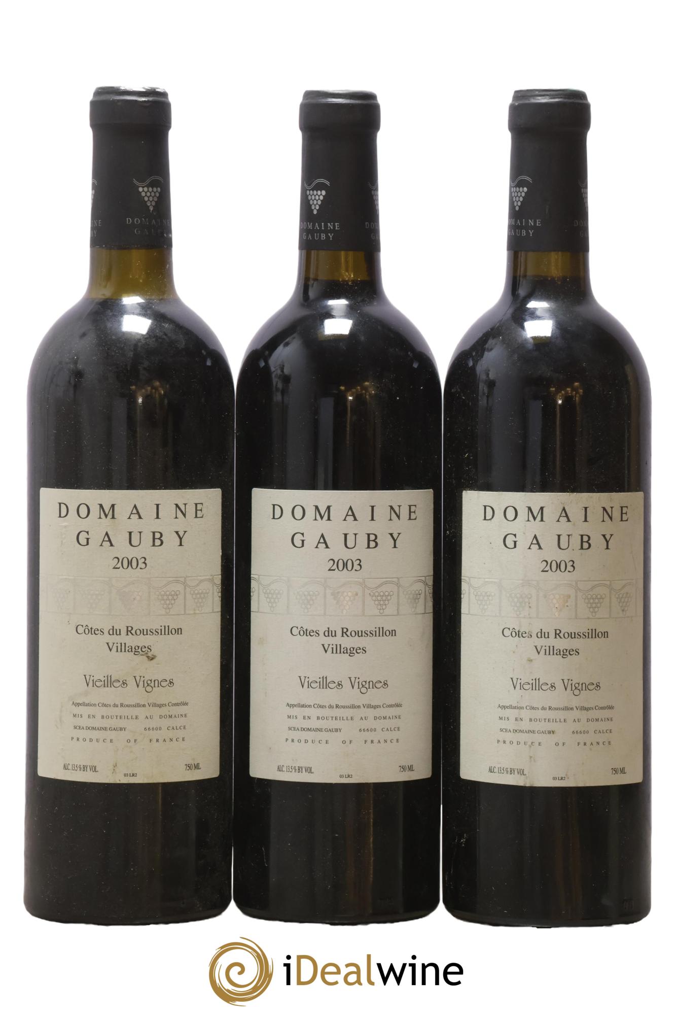 Côtes du Roussillon Villages Vieilles vignes Gauby (Domaine) 2003 - Lot of 3 bottles - 0