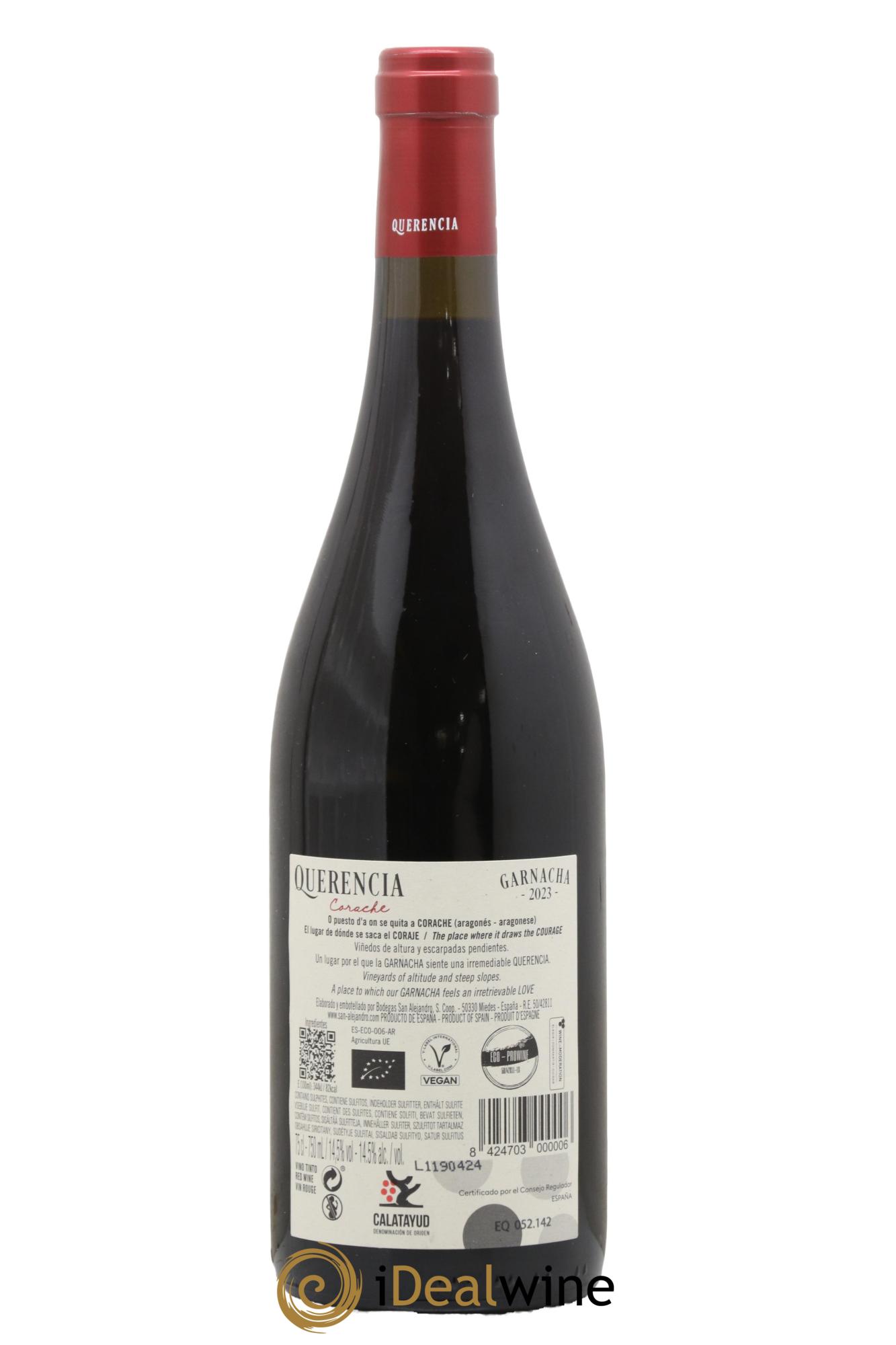 Espagne Bodegas Catalayud Querencia Corache San Alejandro 2023 - Lot de 1 bouteille - 1