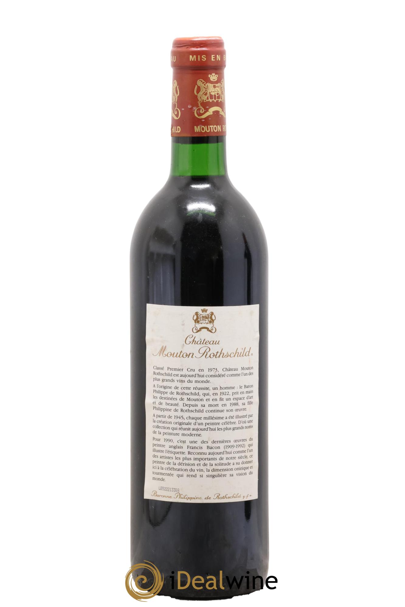 Château Mouton Rothschild 1er Grand Cru Classé 1990 - Lot de 1 bouteille - 1