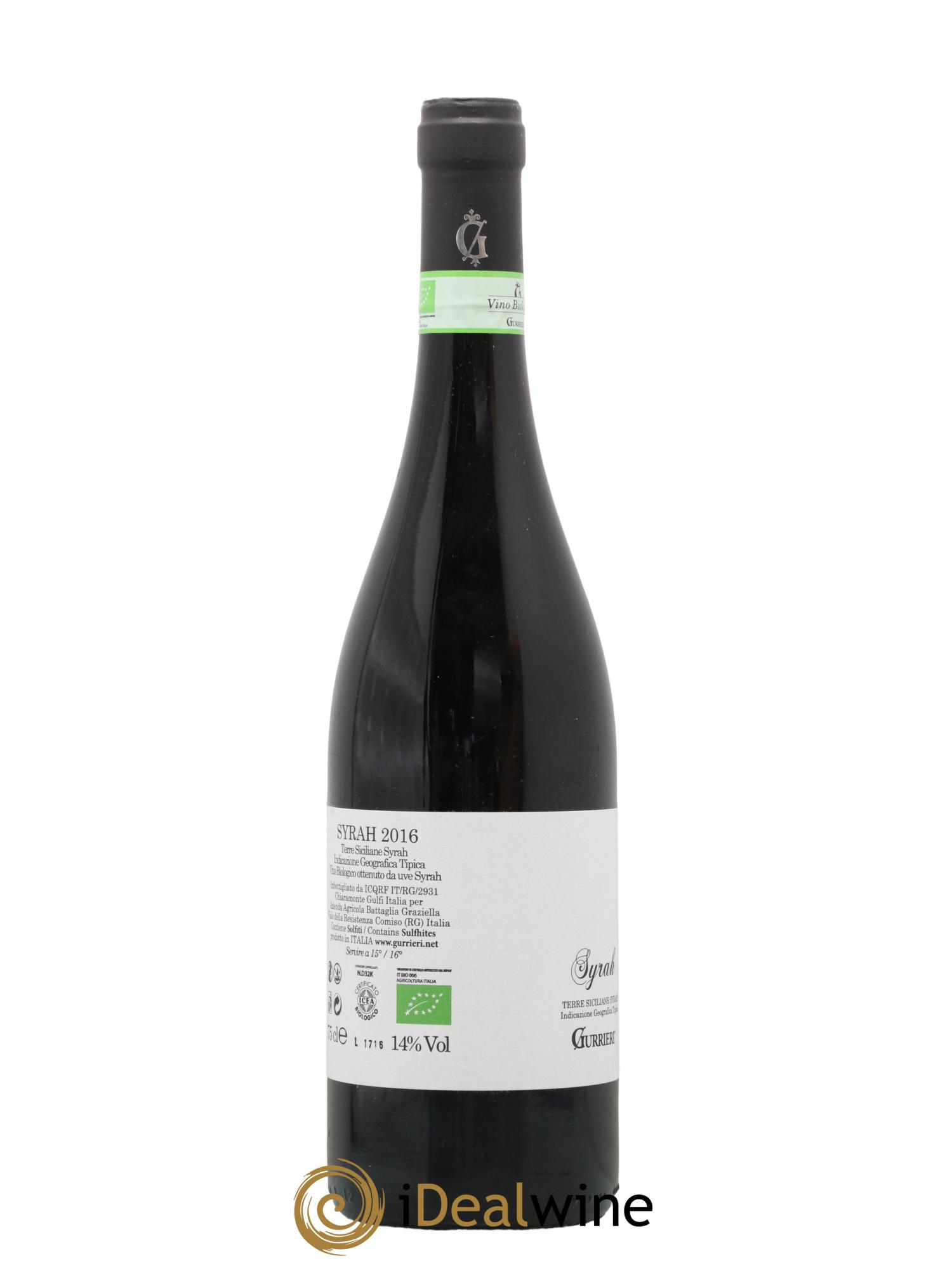 IGT Sicile Syrah Gurrieri 2016 - Lot de 1 bouteille - 0