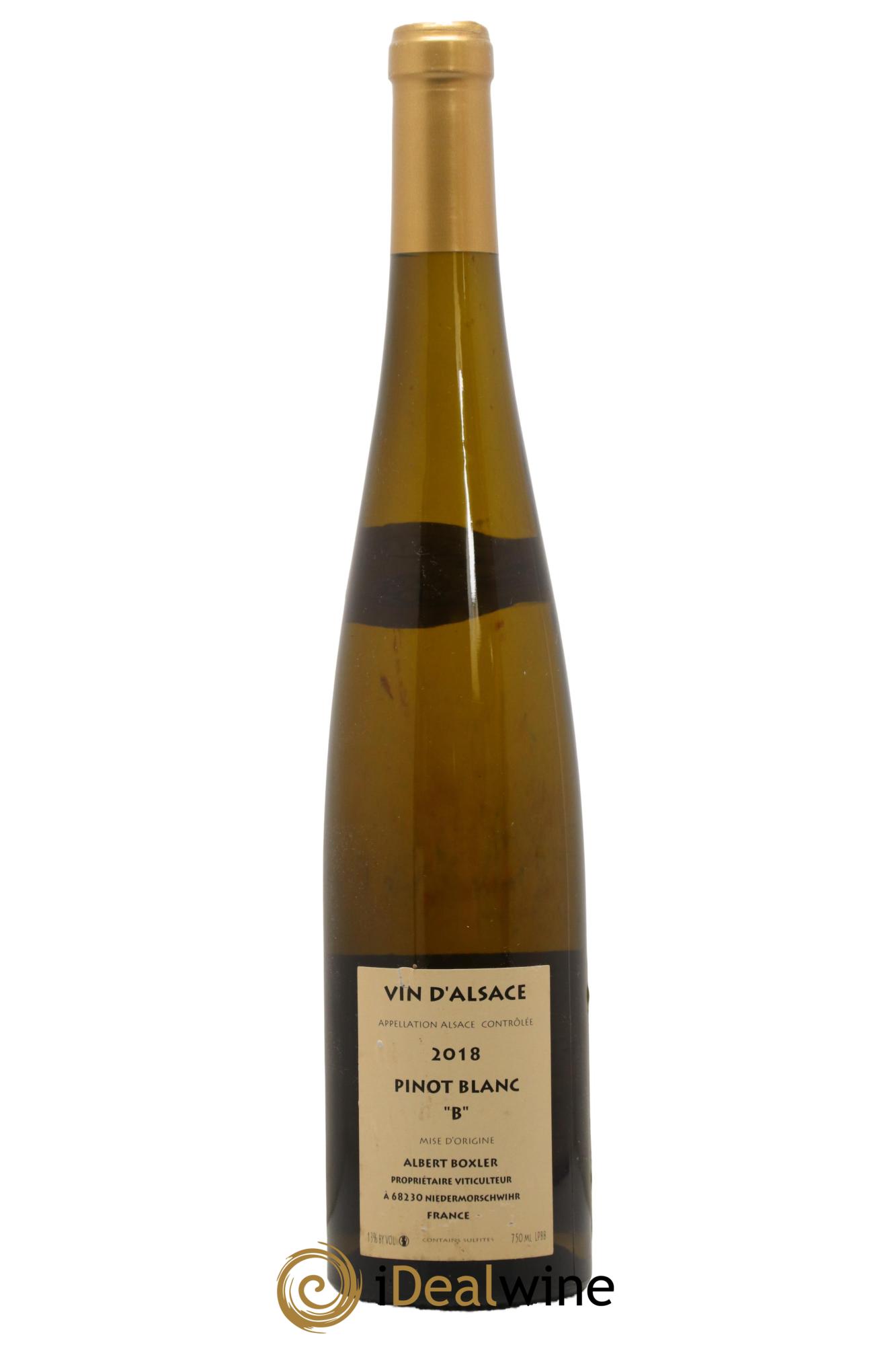 Alsace Pinot Blanc Albert Boxler cuvée B 2018 - Lot de 1 bouteille - 1