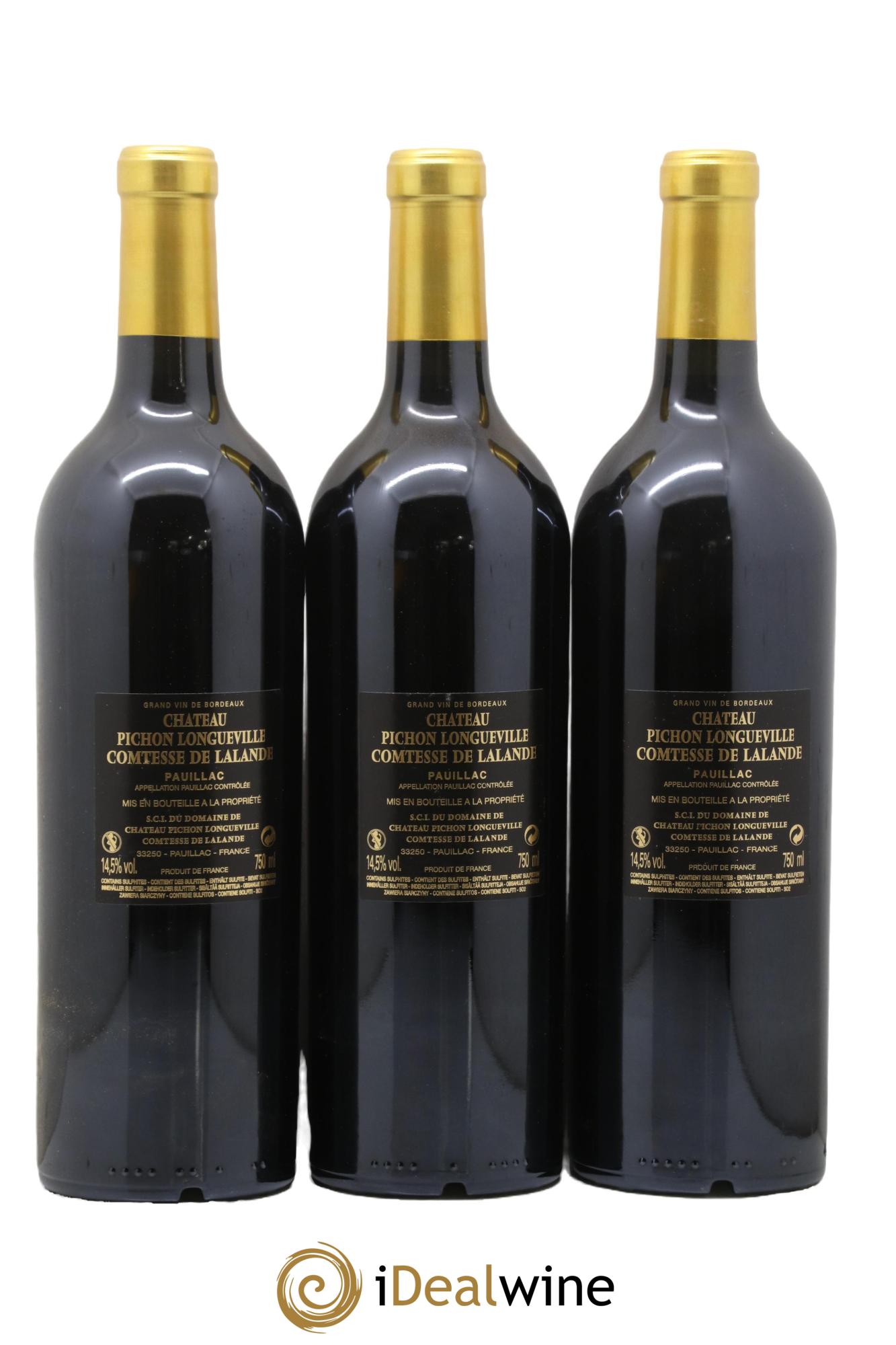 Château Pichon Longueville Comtesse de Lalande 2ème Grand Cru Classé 2018 - Lot of 3 bottles - 1