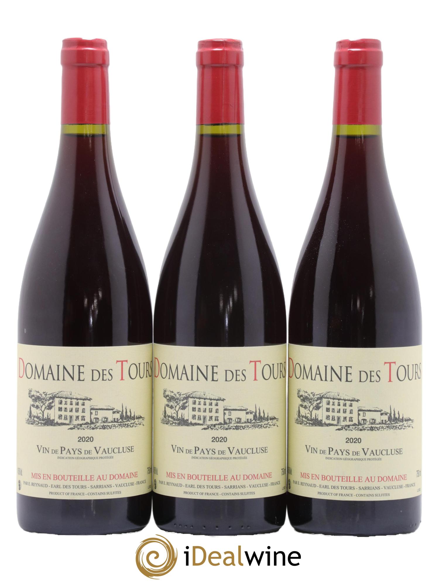 Vaucluse (Vin de Pays de Vaucluse) Domaine des Tours Emmanuel Reynaud 2020 - Lot de 3 bouteilles - 0