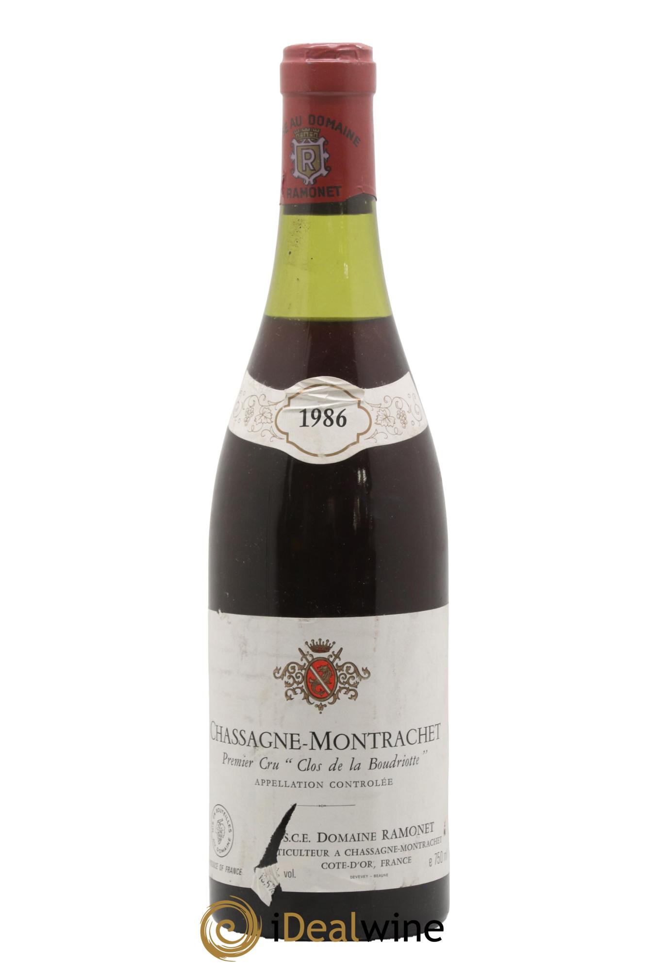 Chassagne-Montrachet 1er Cru Boudriotte Ramonet (Domaine) 1986 - Lot de 1 bouteille - 0