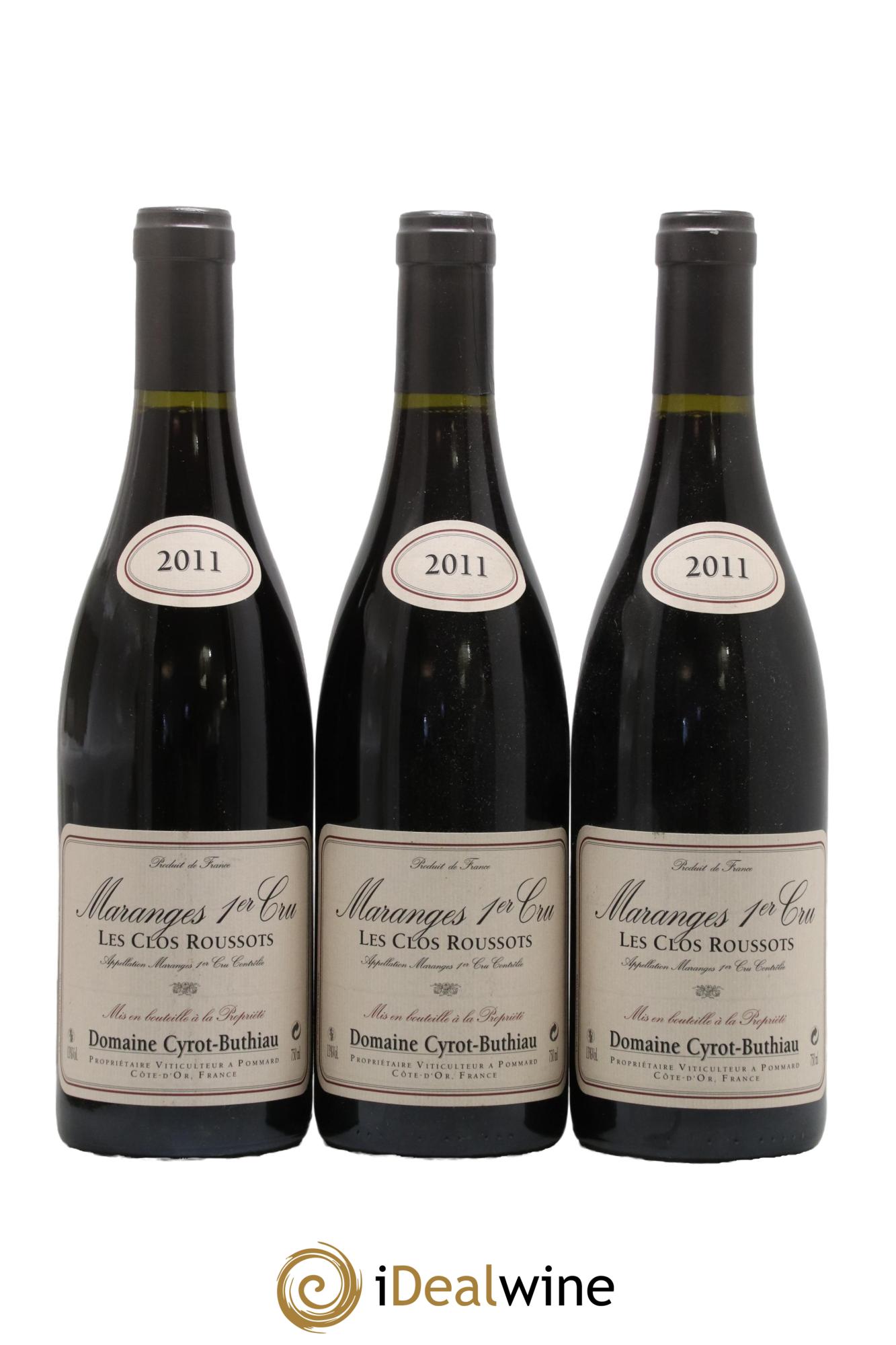 Maranges 1er Cru Clos Roussots Cyrot Buthiau 2011 - Posten von 3 Flaschen - 0