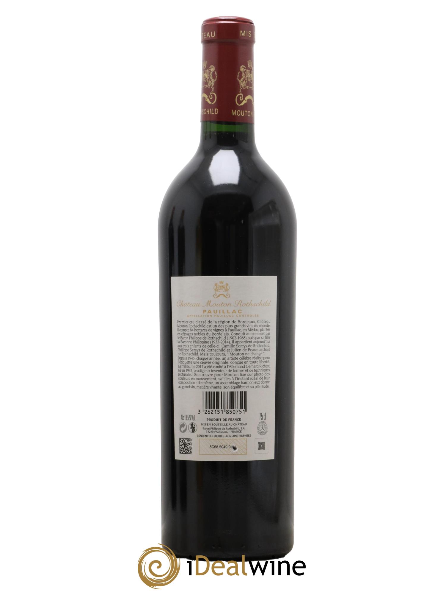 Château Mouton Rothschild 1er Grand Cru Classé  2015 - Lot de 1 bouteille - 1