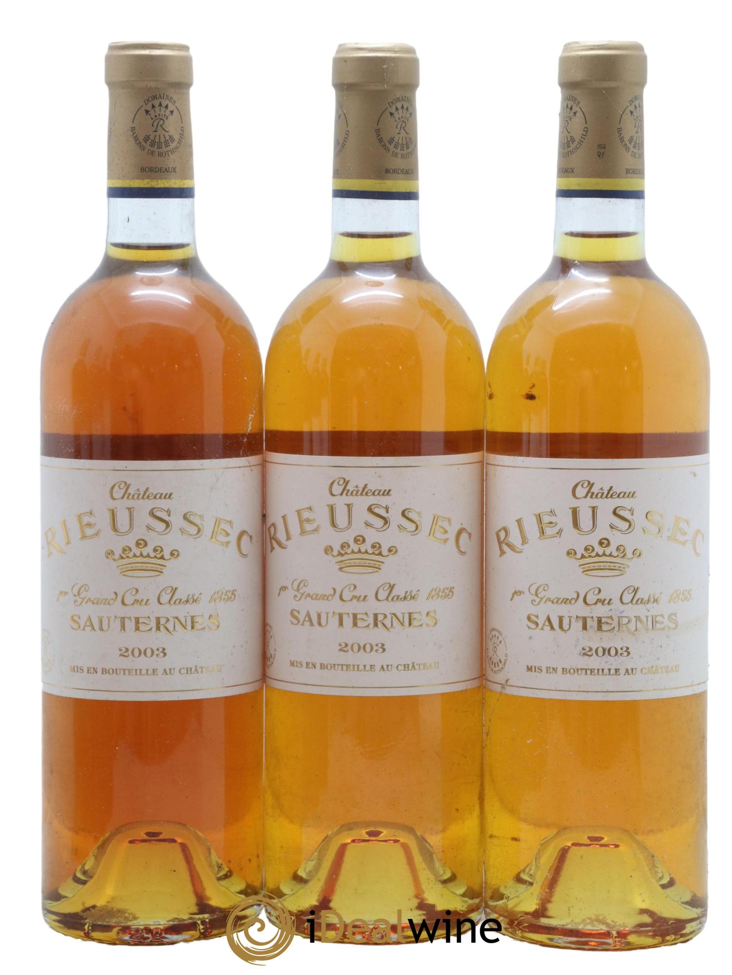 Château Rieussec 1er Grand Cru Classé 2003 - Lotto di 3 bottiglie - 0