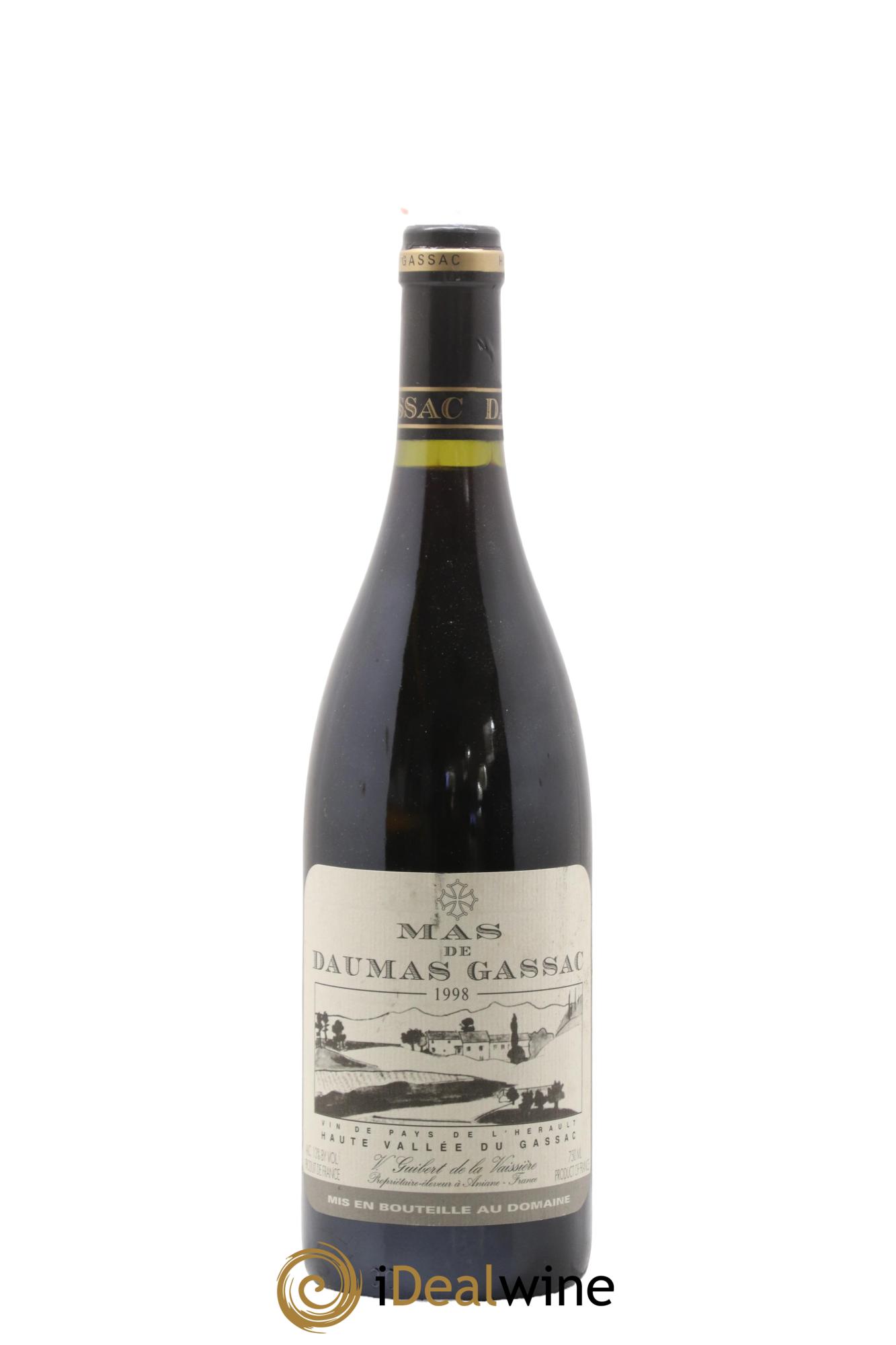 IGP St Guilhem-le-Désert - Cité d'Aniane Mas Daumas Gassac Famille Guibert de La Vaissière 1998 - Lot of 1 bottle - 0