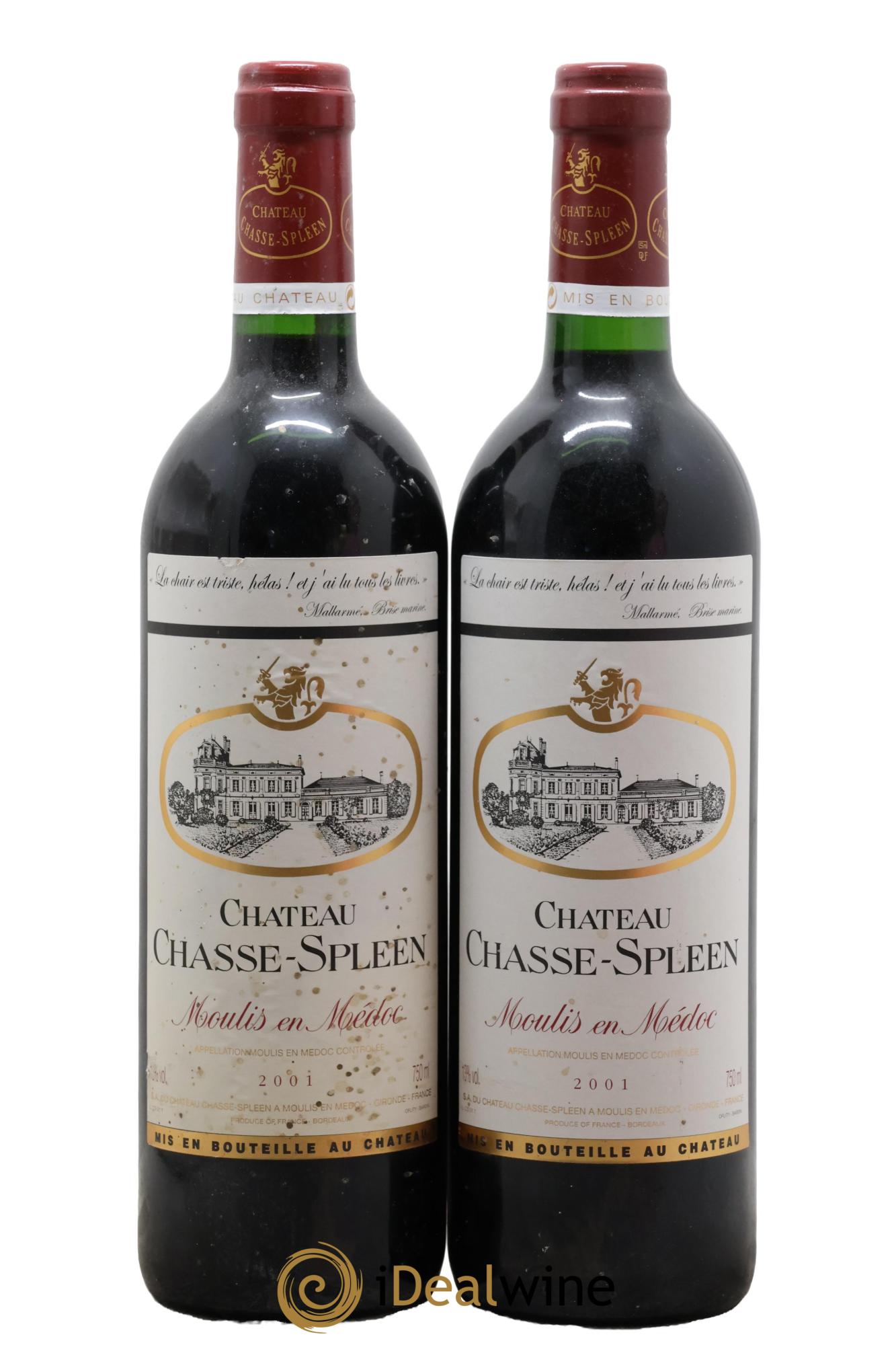 Château Chasse Spleen 2001 - Posten von 2 Flaschen - 0