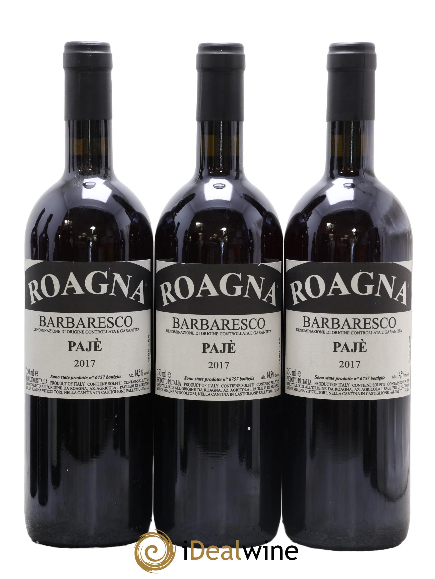 Barbaresco DOCG Pajè Roagna 2017 - Lotto di 3 bottiglie - 0