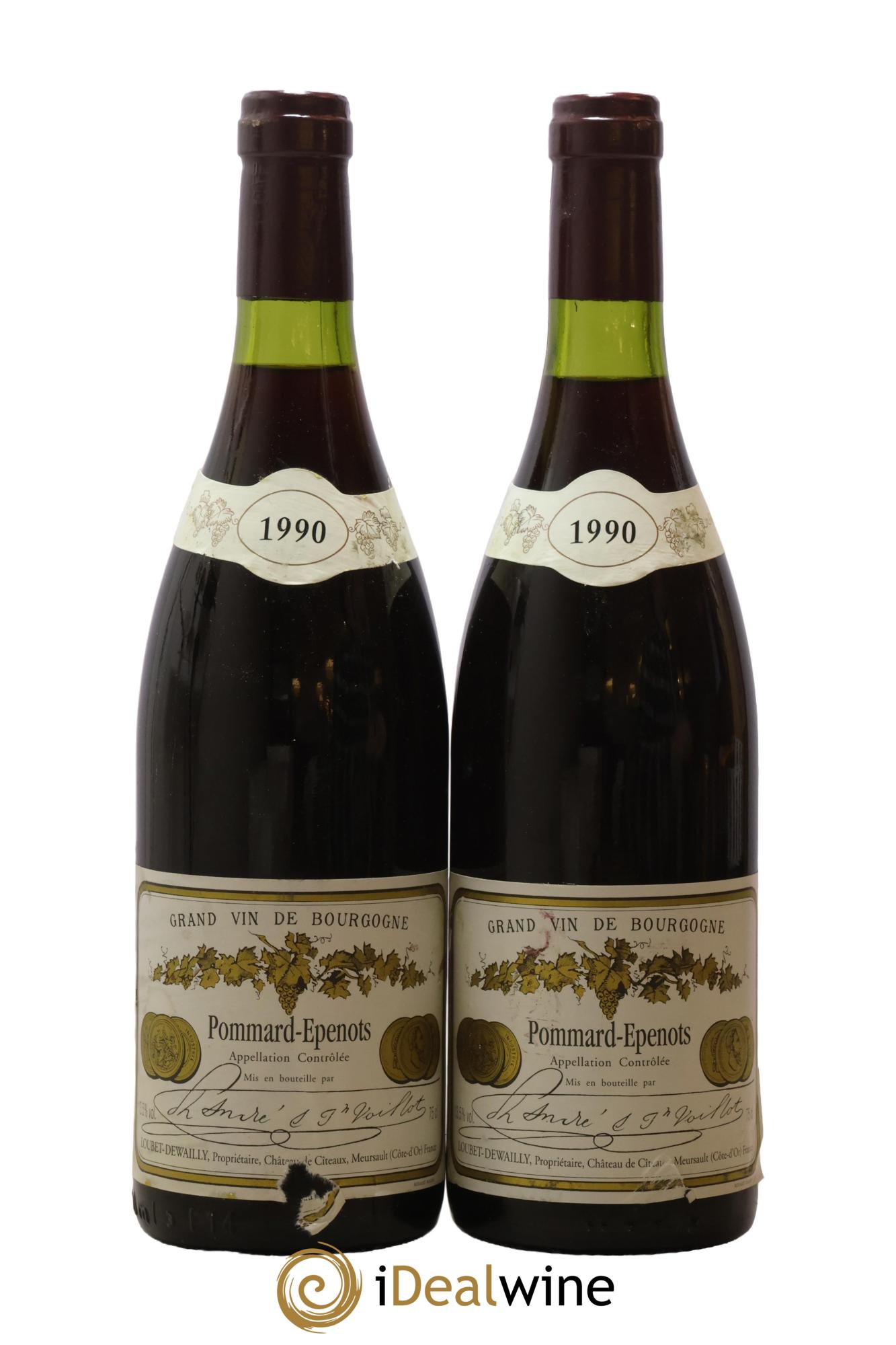 Pommard Epenots Loubet Dewailly 1990 - Lot de 2 bouteilles - 0