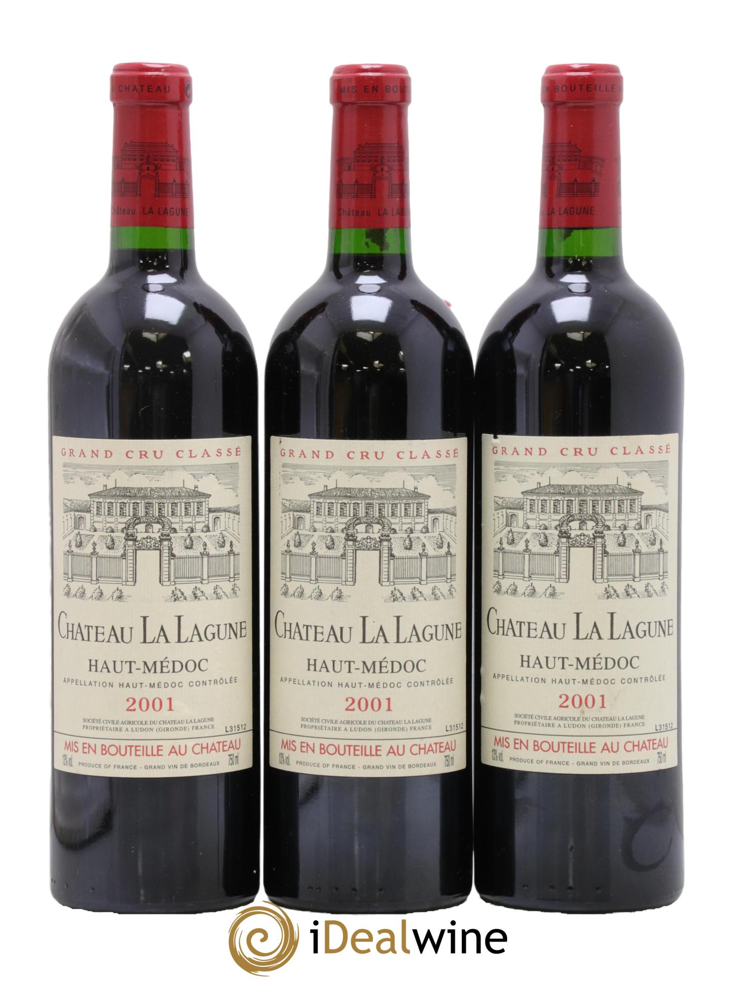 Château la Lagune 3ème Grand Cru Classé 2001 - Lot de 3 bouteilles - 0