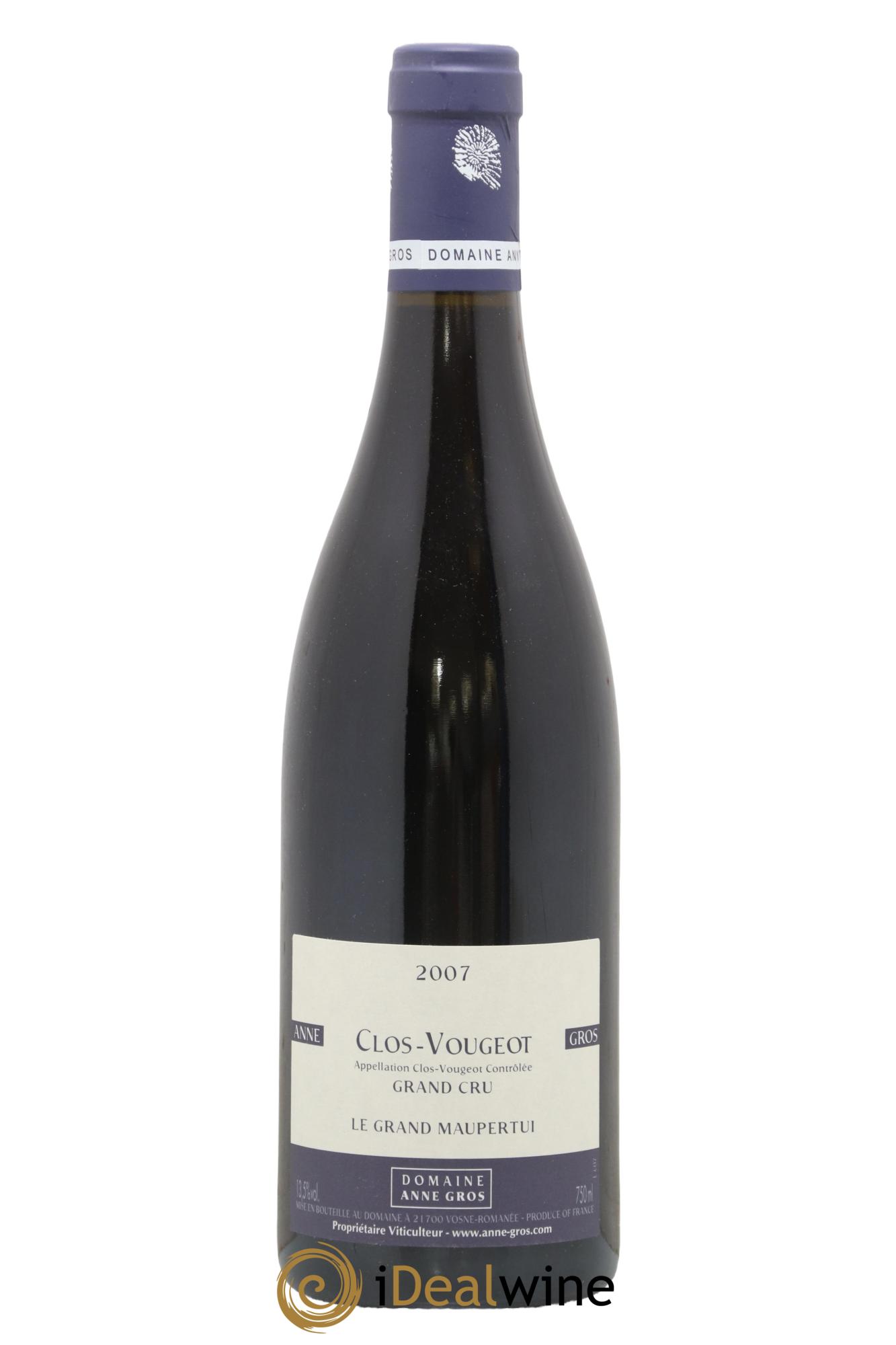 Clos de Vougeot Grand Cru Le Grand Maupertui Anne Gros 2007 - Lot of 1 bottle - 0