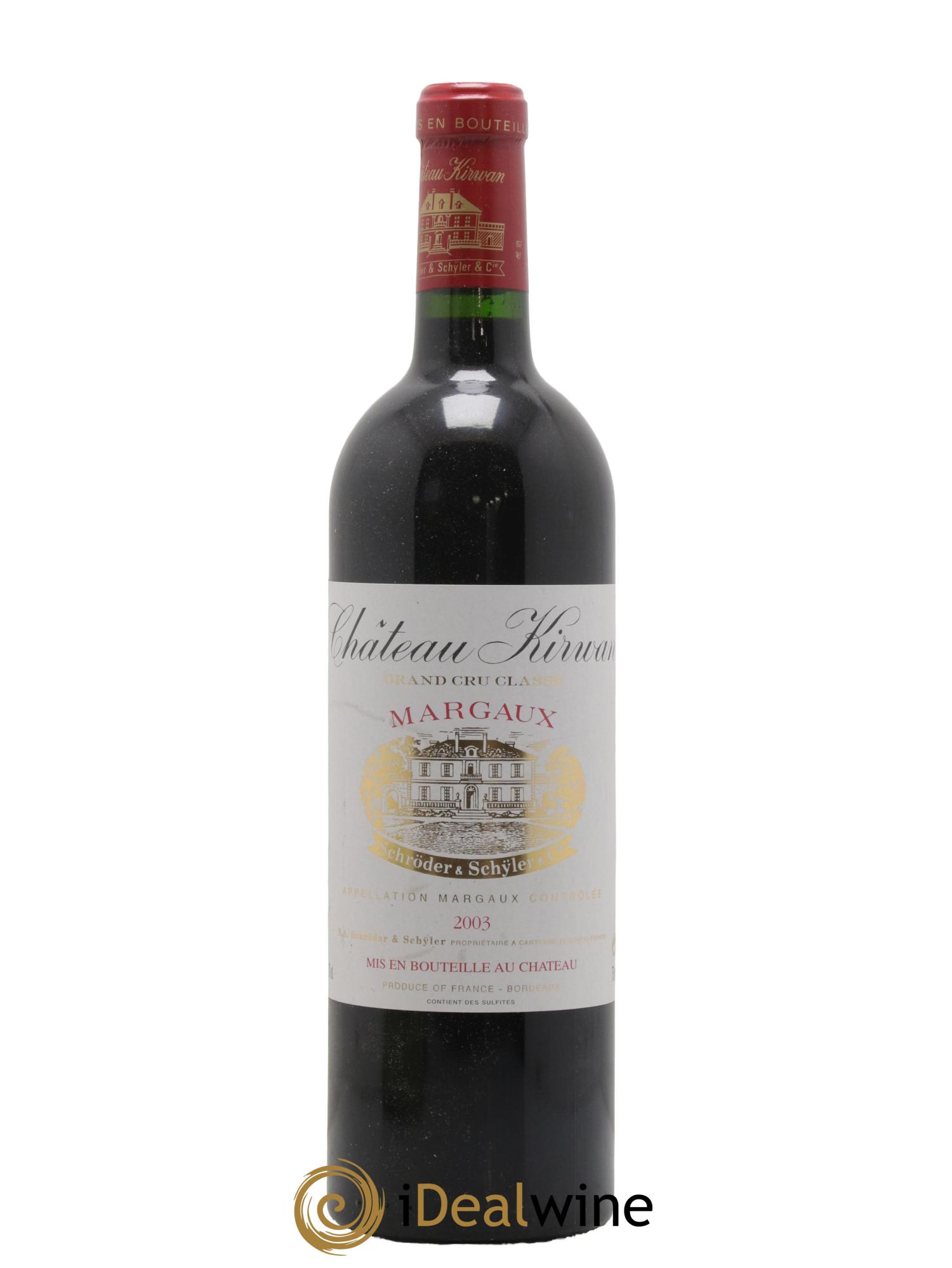 Château Kirwan 3ème Grand Cru Classé 2003 - Lot de 1 bouteille - 0