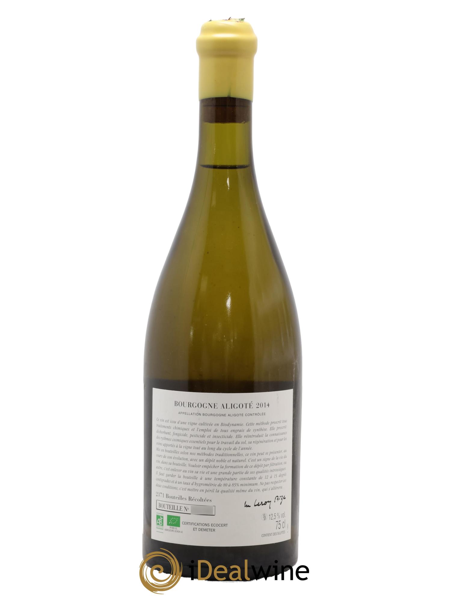 Bourgogne Aligoté Sous Chatelet d'Auvenay (Domaine) 2014 - Posten von 1 Flasche - 1