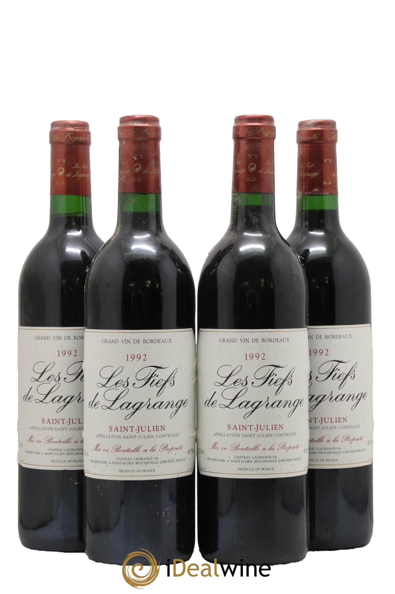 Les Fiefs de Lagrange Second Vin 1992 - Lotto di 4 bottiglie - 0