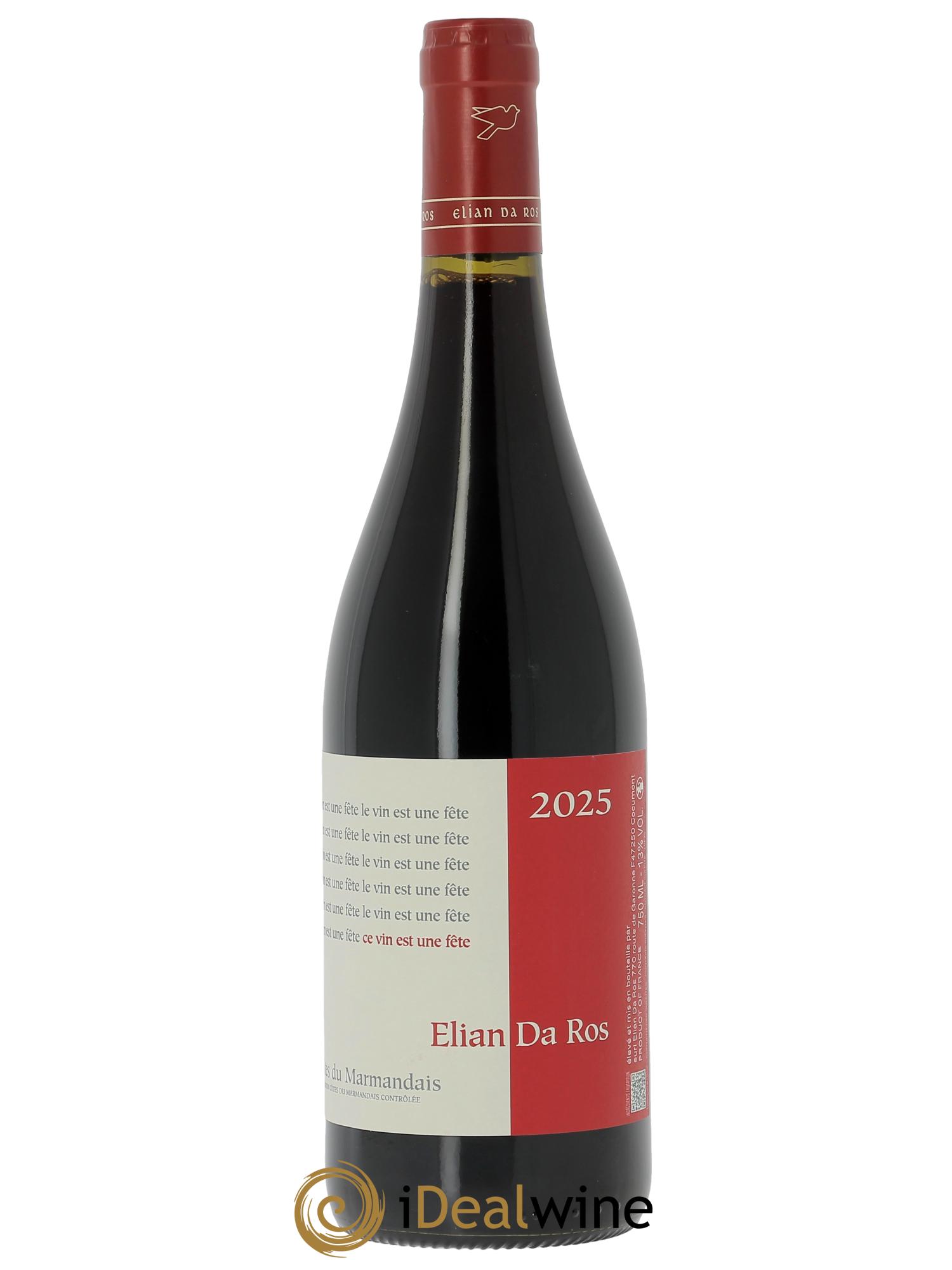Côtes du Marmandais Le vin est une fête Elian Da Ros (Domaine) 2025 - Lot de 1 bouteille - 1