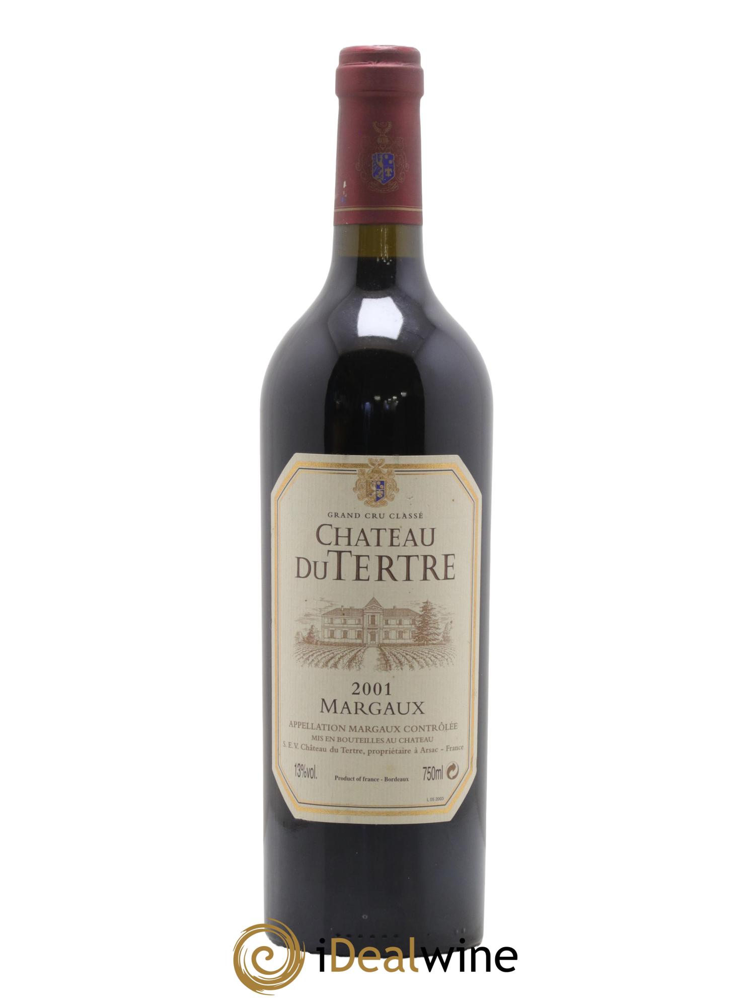Château du Tertre 5ème Grand Cru Classé 2001 - Lot de 1 bouteille - 0