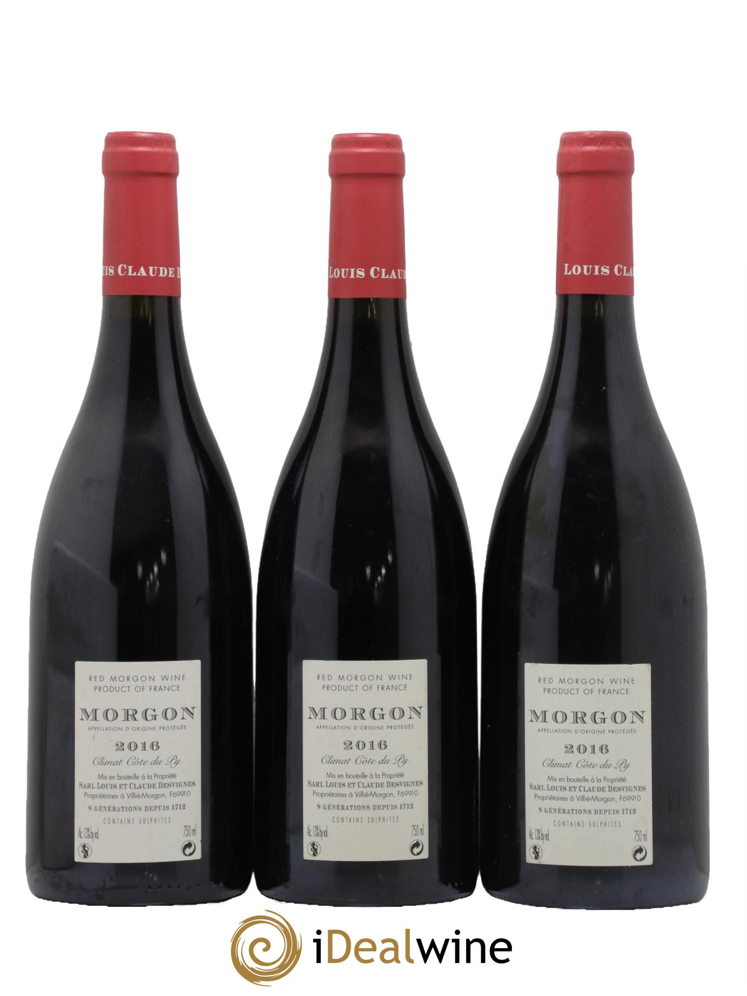 Morgon Côte du Py Louis-Claude Desvignes 2016 - Lot de 3 bouteilles - 1
