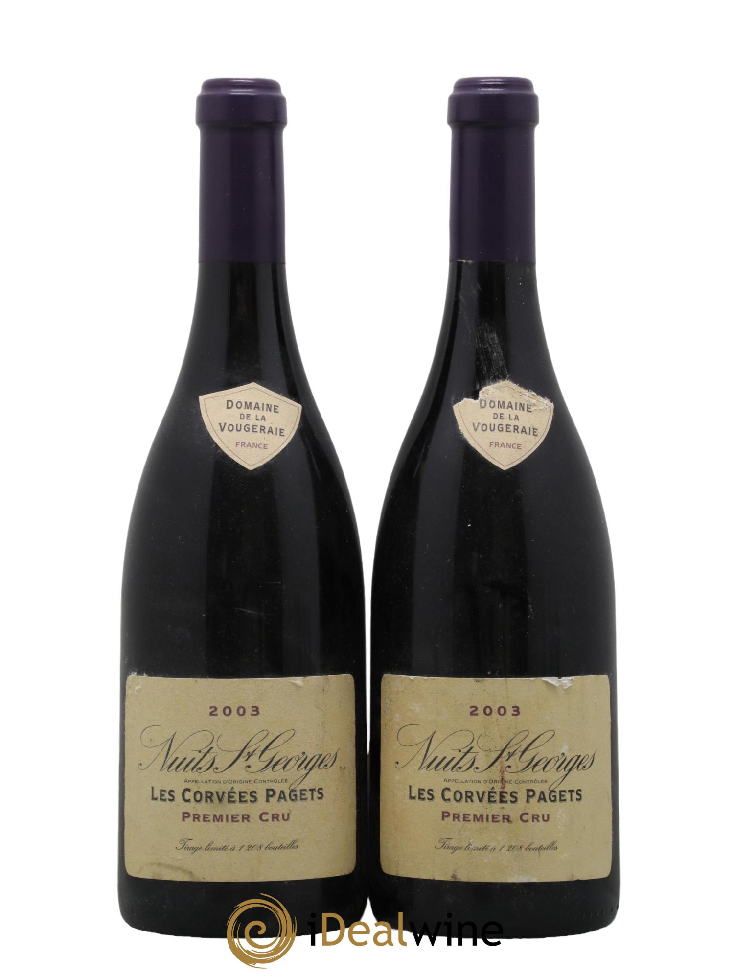 Nuits-Saint-Georges 1er Cru Les Corvées Pagets La Vougeraie 2003 - Lot de 2 bouteilles - 0