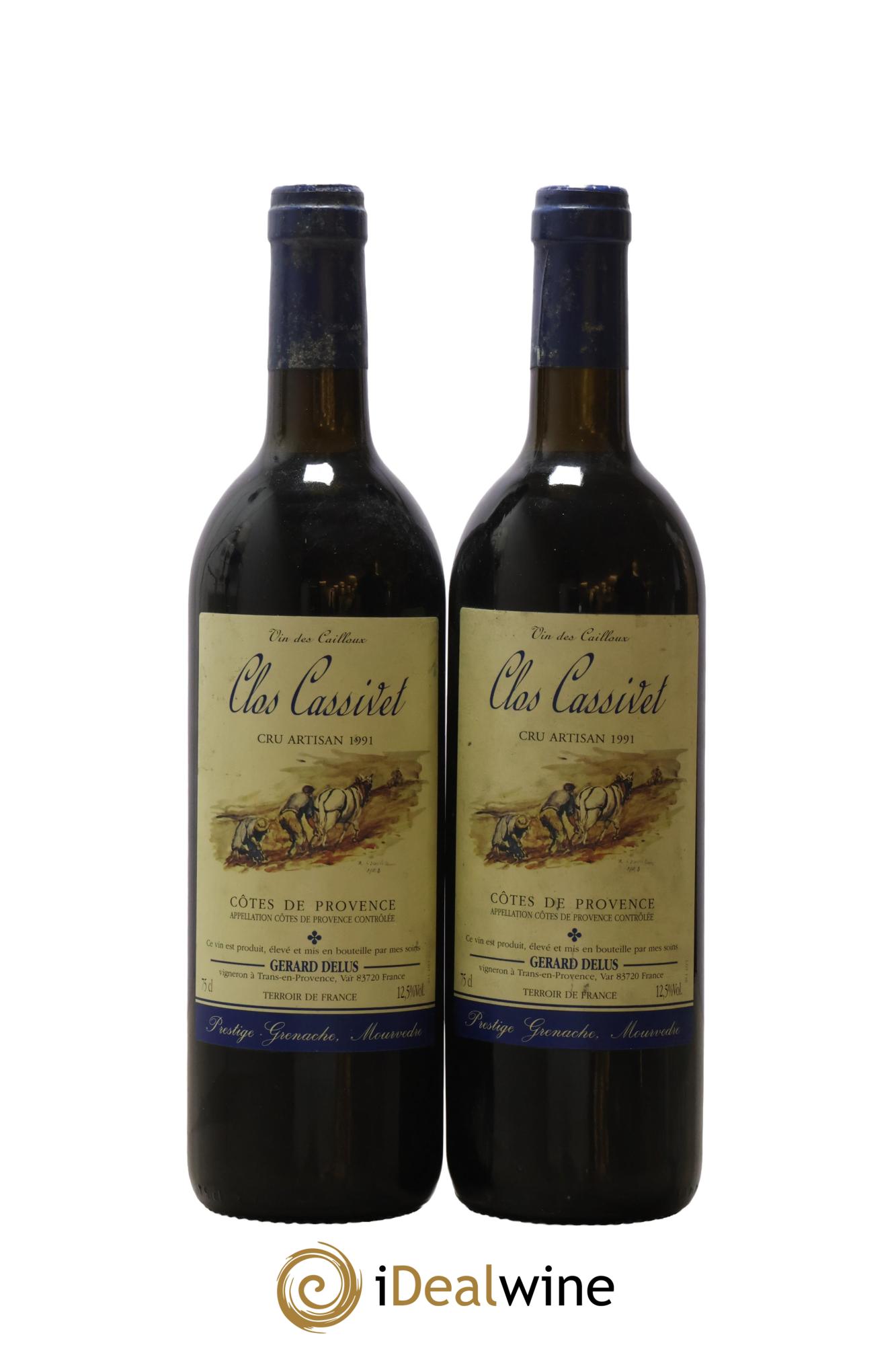 Côtes de Provence Clos Cassivet Gérard Delus 1991 - Lotto di 2 bottiglie - 0