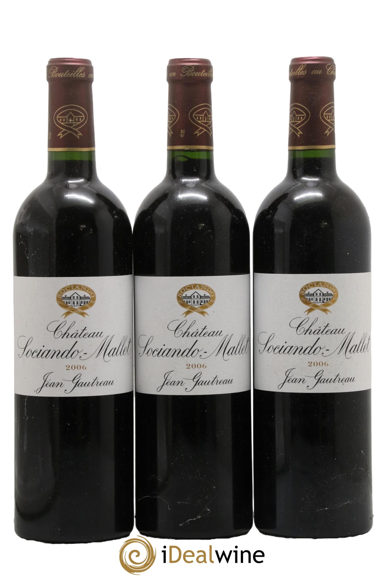 Château Sociando Mallet 2006 - Lot de 3 bouteilles - 0