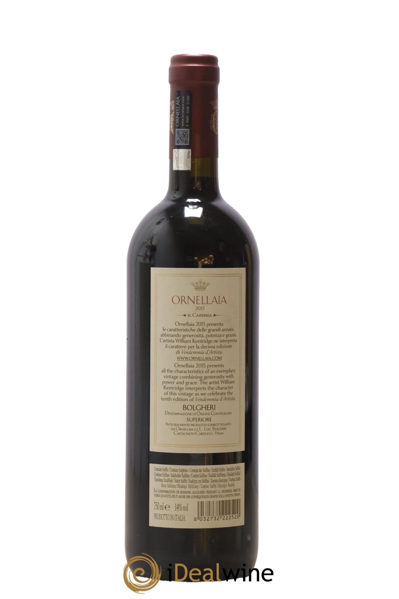Bolgheri DOC Superiore Ornellaia Tenuta Dell'Ornellaia - Frescobaldi 2015 - Lot de 1 bouteille - 1