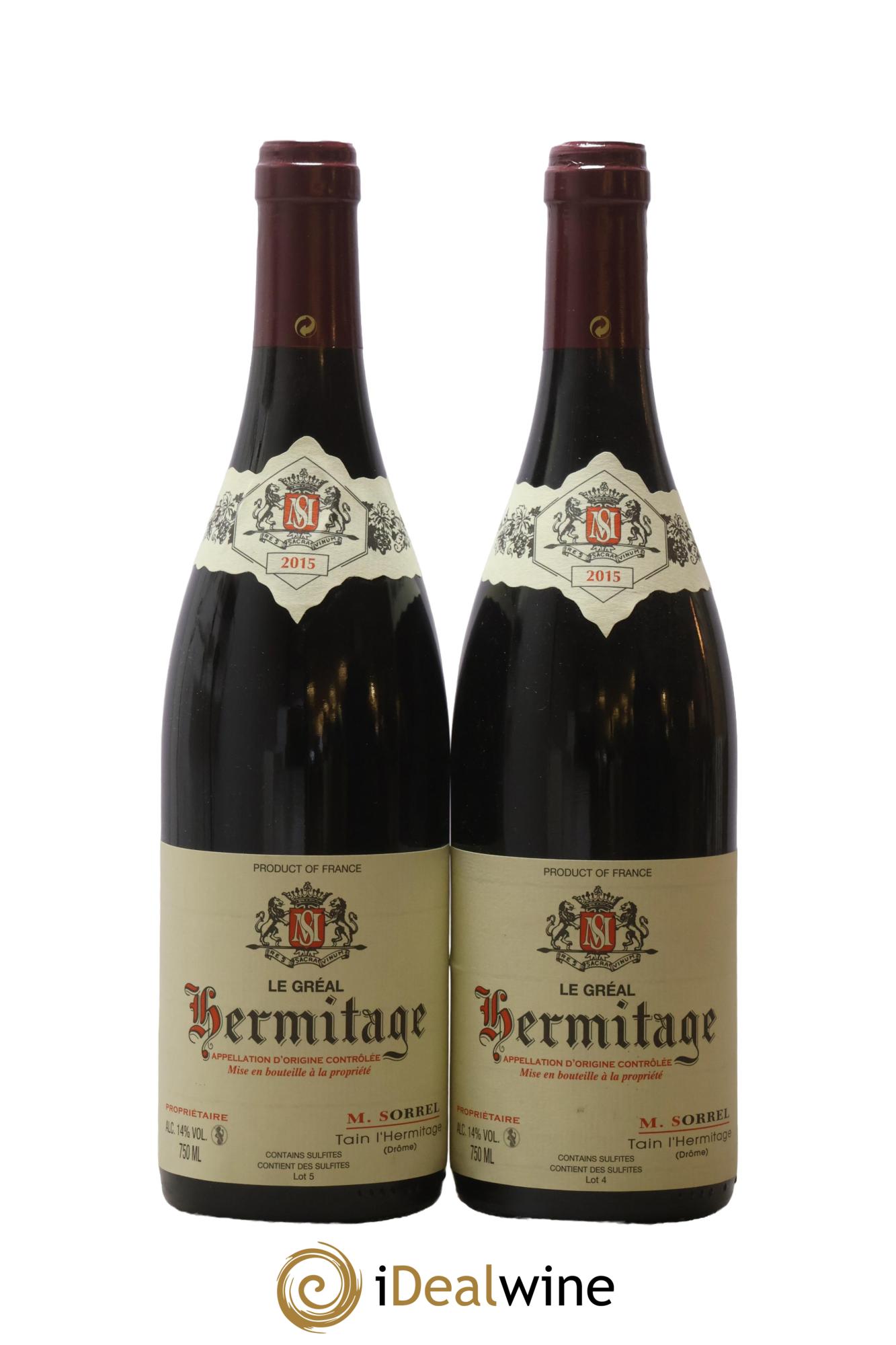 Hermitage Le Gréal Marc Sorrel  2015 - Lotto di 2 bottiglie - 0