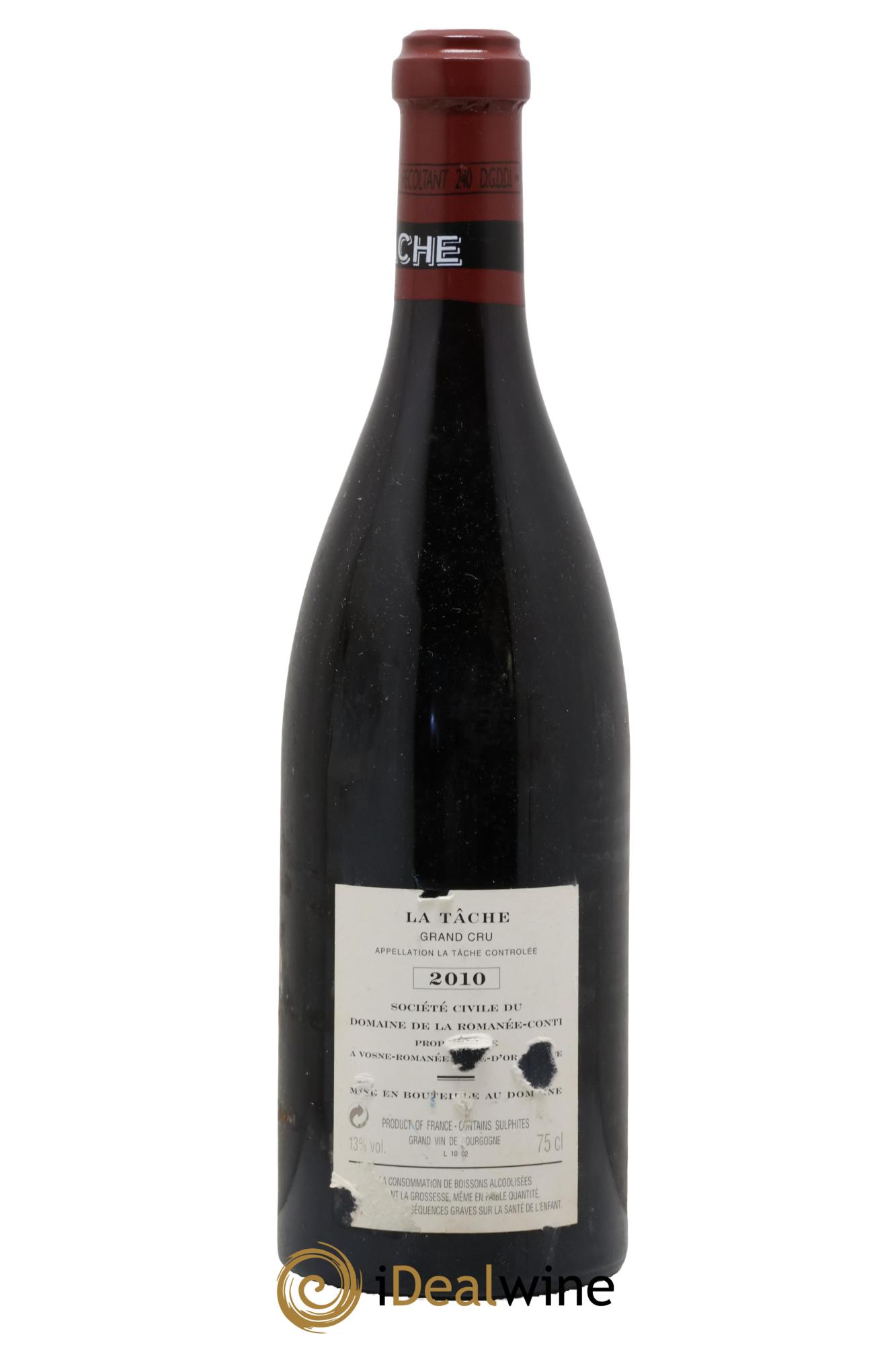 La Tâche Grand Cru Domaine de la Romanée-Conti 2010 - Lot de 1 bouteille - 1