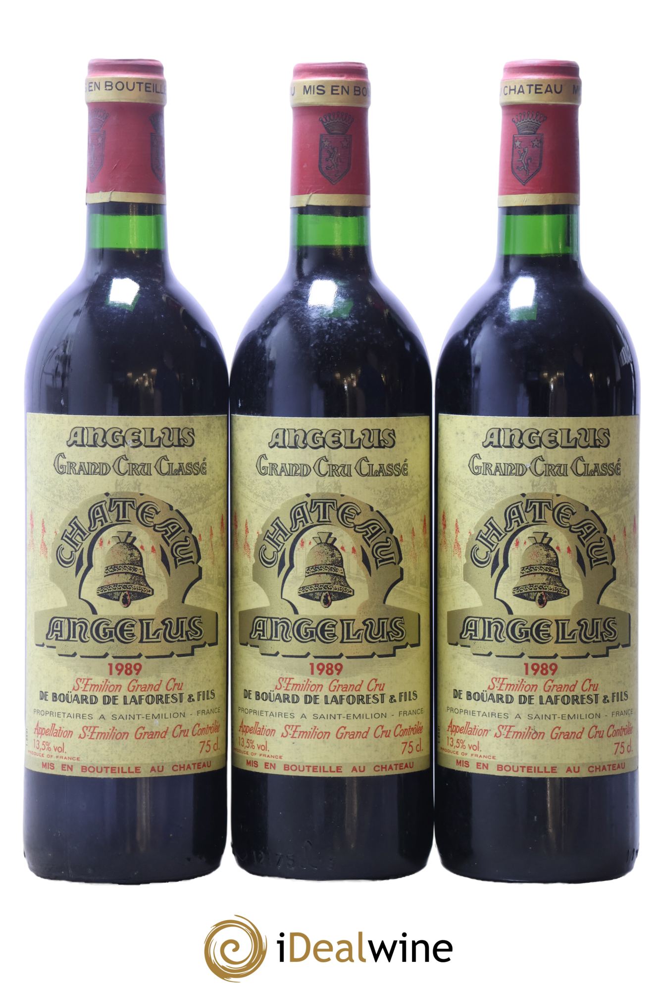 Château Angélus 1er Grand Cru Classé A 1989 - Lot of 3 bottles - 0