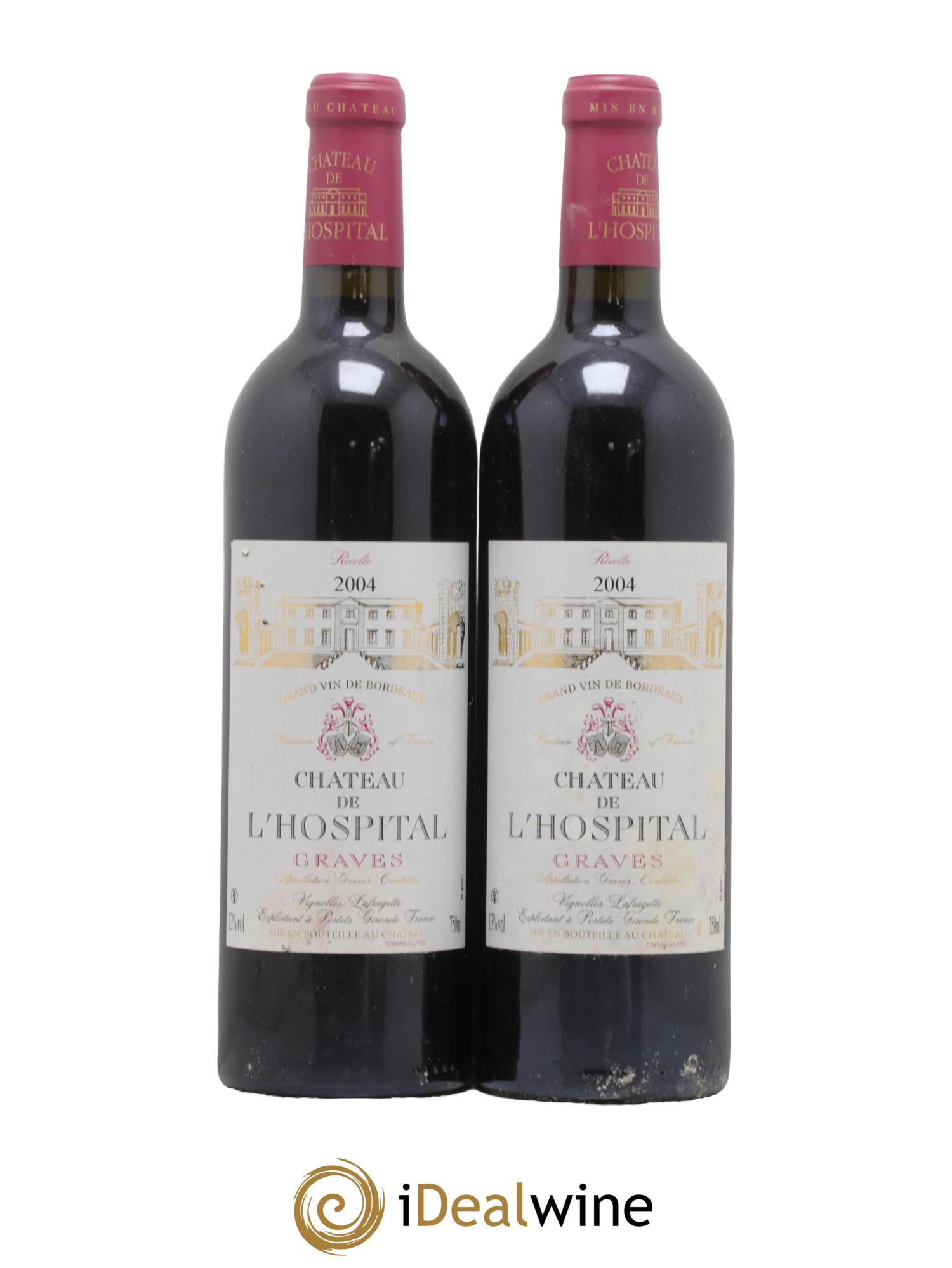 Graves Chateau de l Hospital 2004 - Lot de 2 bouteilles - 0