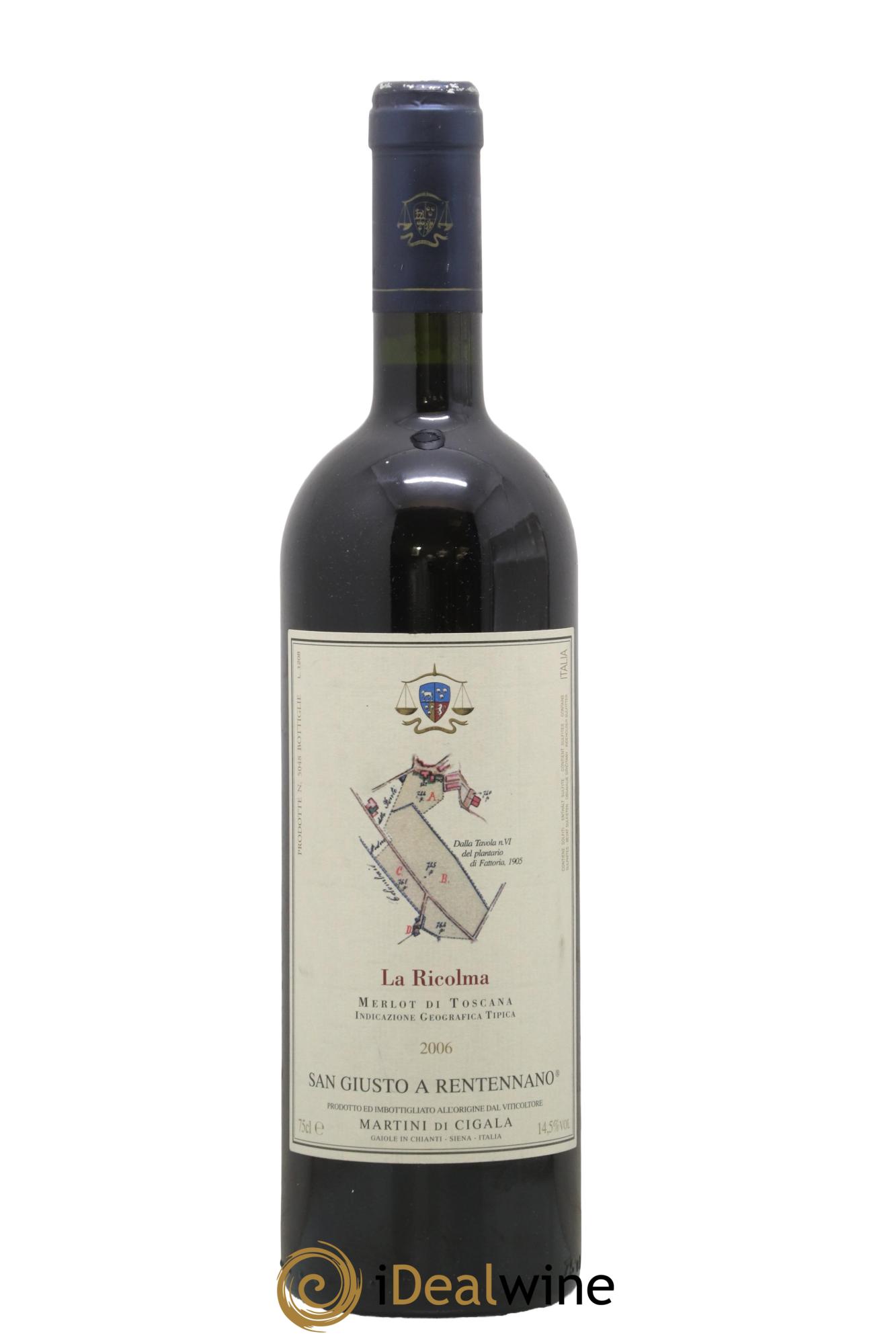 Merlot di Toscana IGT San Giusto A Rentennano La Ricolma Famille Martini di Cigala 2006 - Lot of 1 bottle - 0