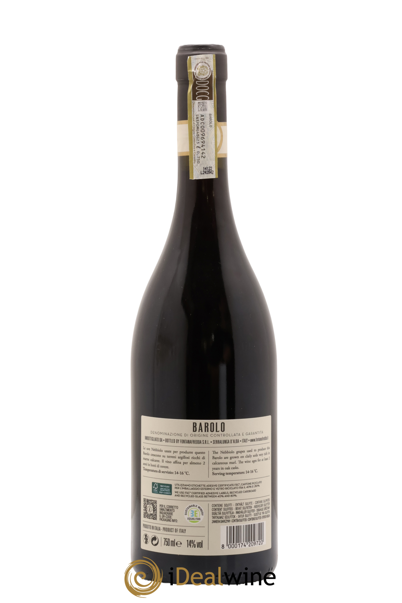 Barolo DOCG Fontanafredda 2020 - Lote de 1 botella - 1