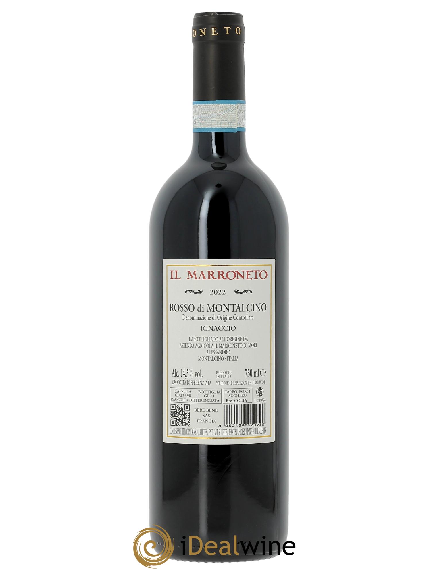 Rosso di Montalcino DOC DOCG Ignaccio Il Marroneto  2022 - Lot of 1 bottle - 1