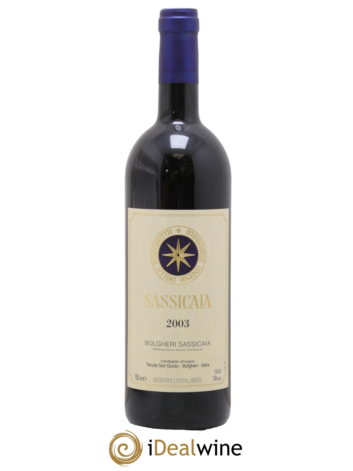 Bolgheri DOC Sassicaia Tenuta San Guido 2003 - Lot of 1 bottle - 0