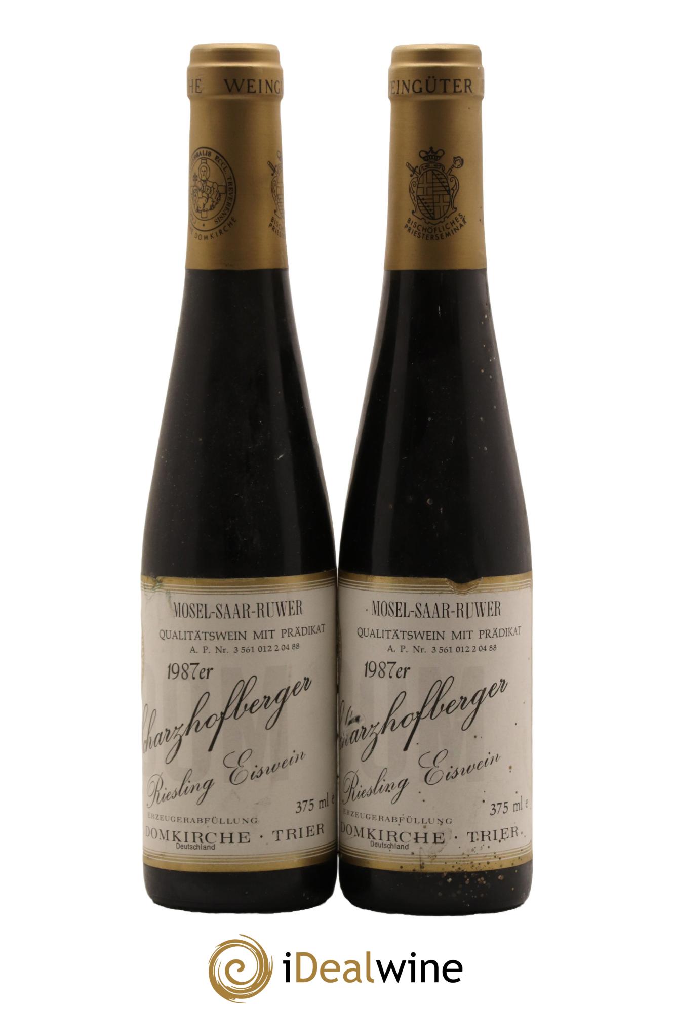 Riesling-Eiswein Scharzhofberger Hohe Domkirche 1987 - Posten von 2 Demi-Flaschen - 0