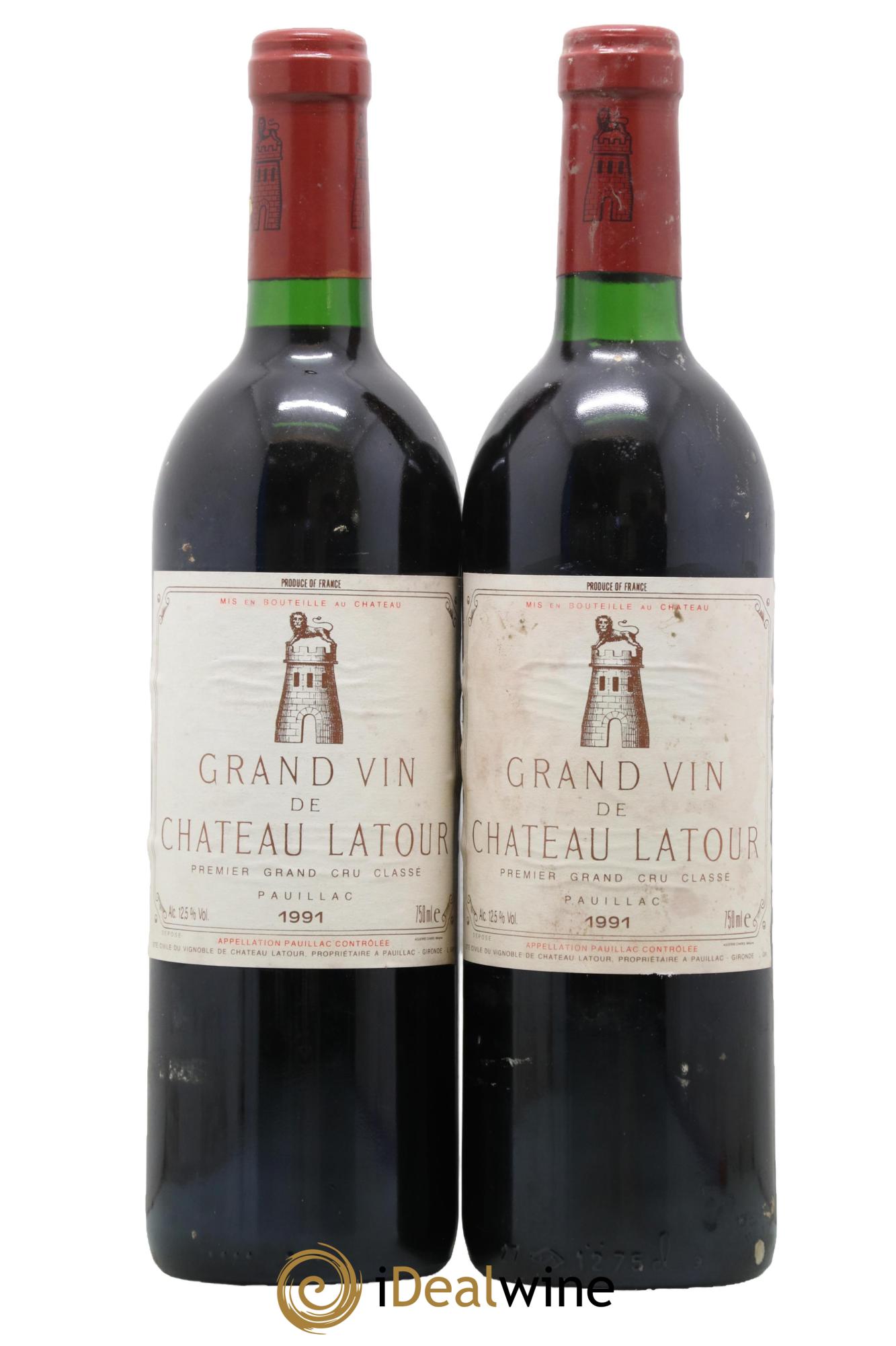Château Latour 1er Grand Cru Classé 1991 - Lot de 2 bouteilles - 0