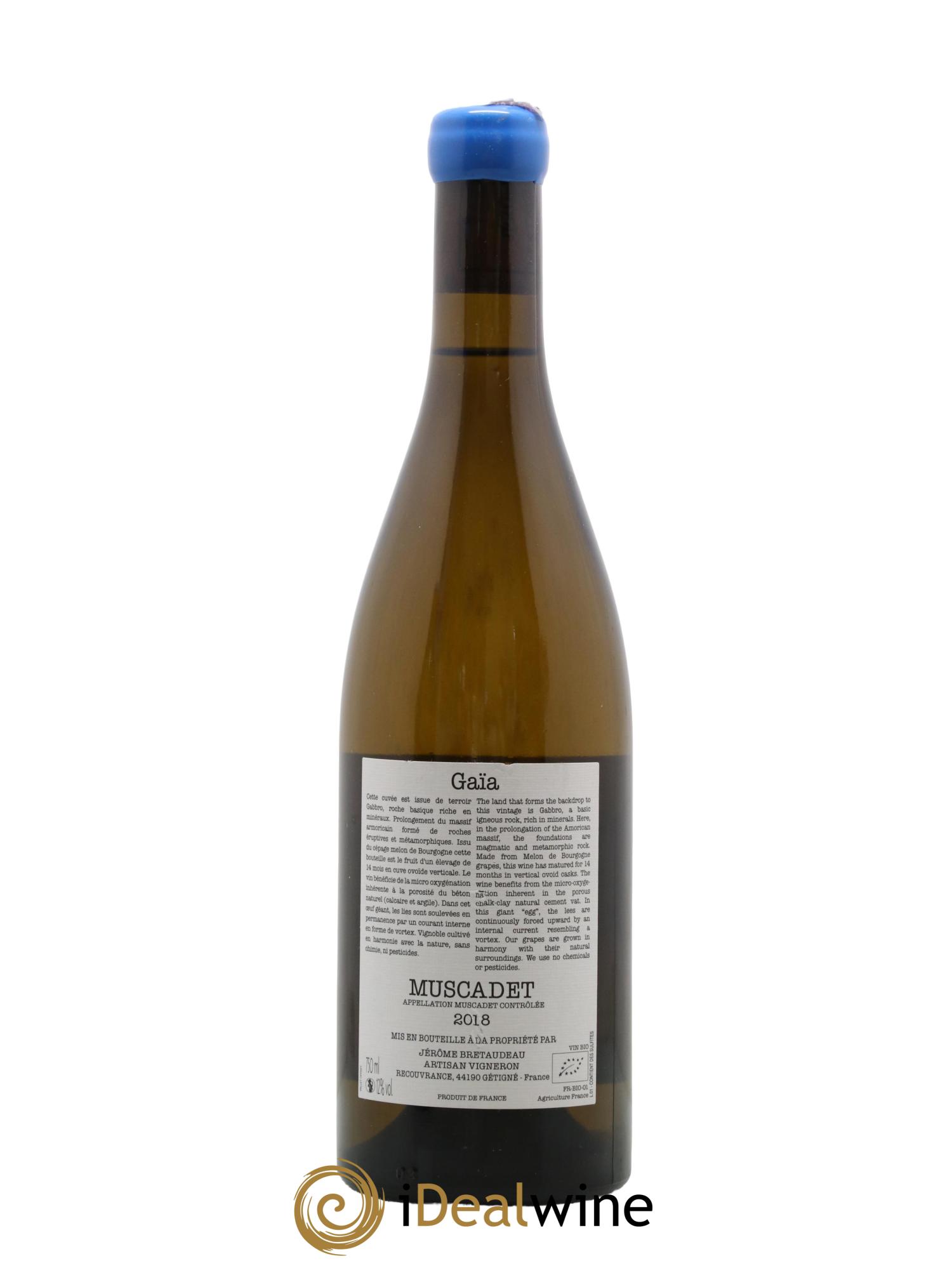 Muscadet-Sèvre-et-Maine Gaia Jérôme Bretaudeau - Domaine de Bellevue 2018 - Lot de 1 bouteille - 1