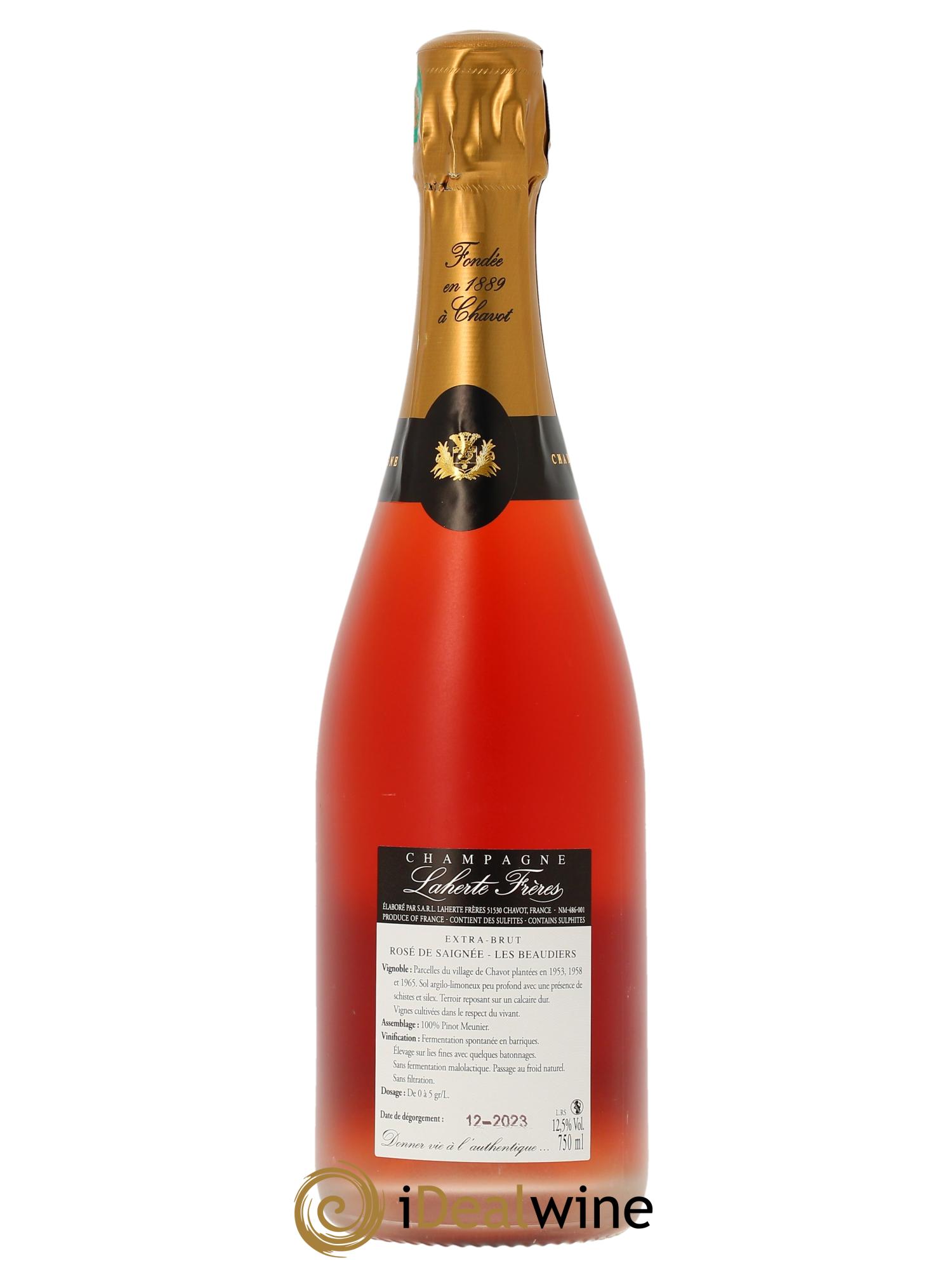 Rosé de Saignée Les Beaudiers Extra-Brut Laherte Frères  2020 - Lot de 1 bouteille - 1